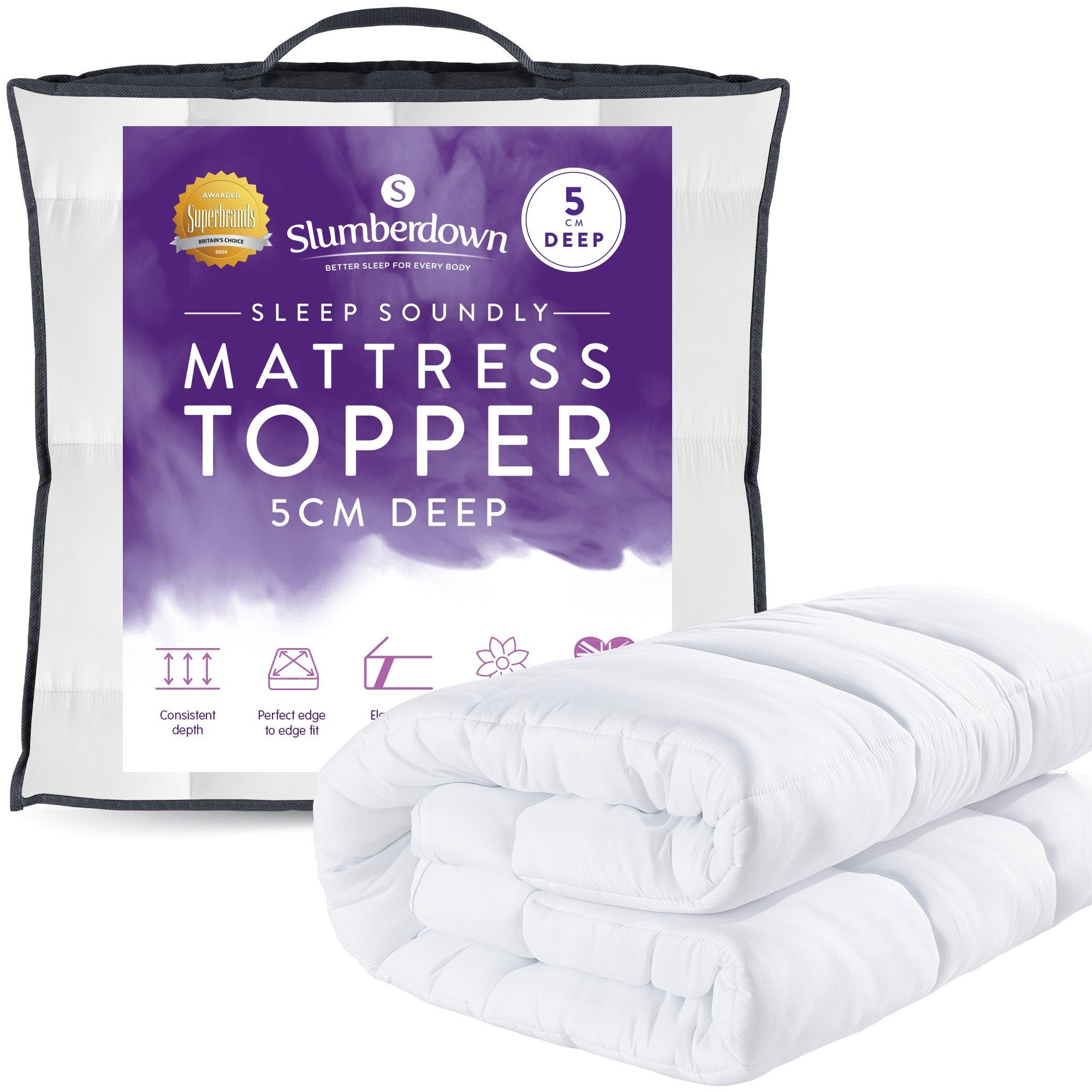 White - Slumberdown - Deep 5cm Mattress Topper - 7