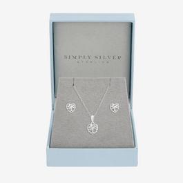 Simply Silver Sterling Silver 925 Tree of Love Set - Gift Boxed
