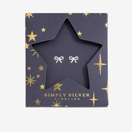Simply Silver Sterling Silver 925 Bow Studs - Gift Sleeve