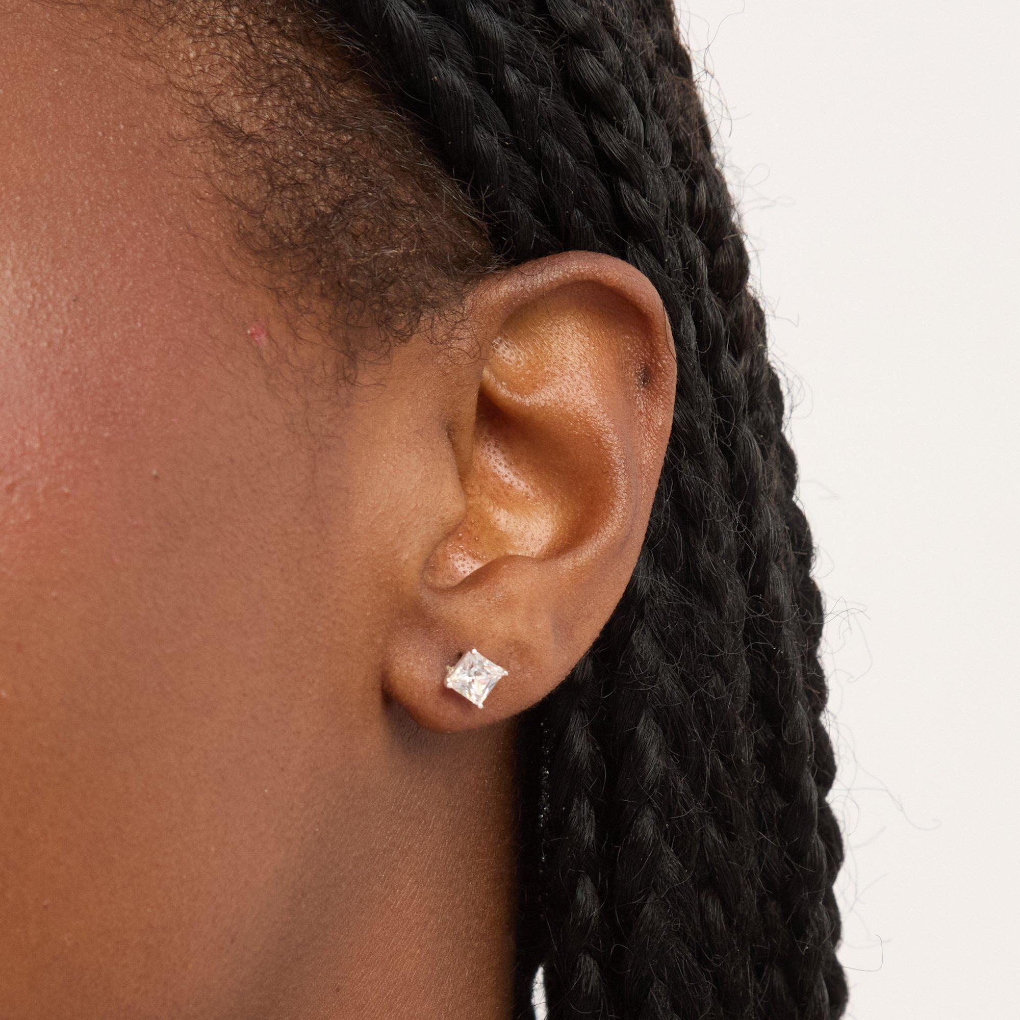 Silver - Simply Silver - Sterling Silver 925 Cubic Zirconia Cushion Set - 4