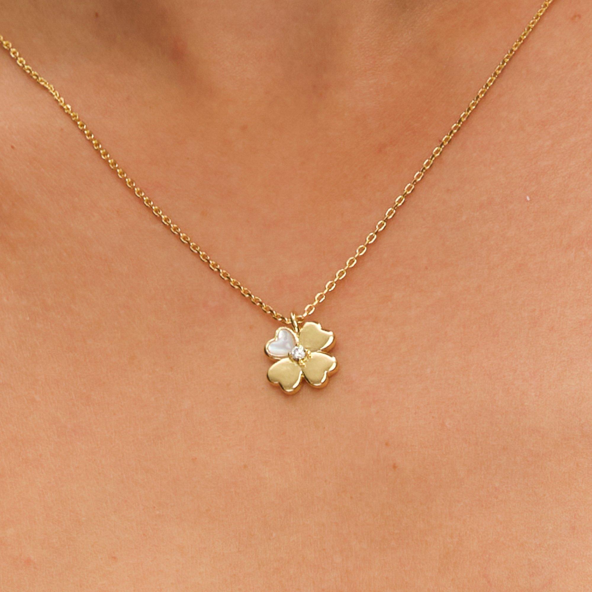 Gold - Inicio - Cubic Zirconia Clover Set - Gift Box - 3