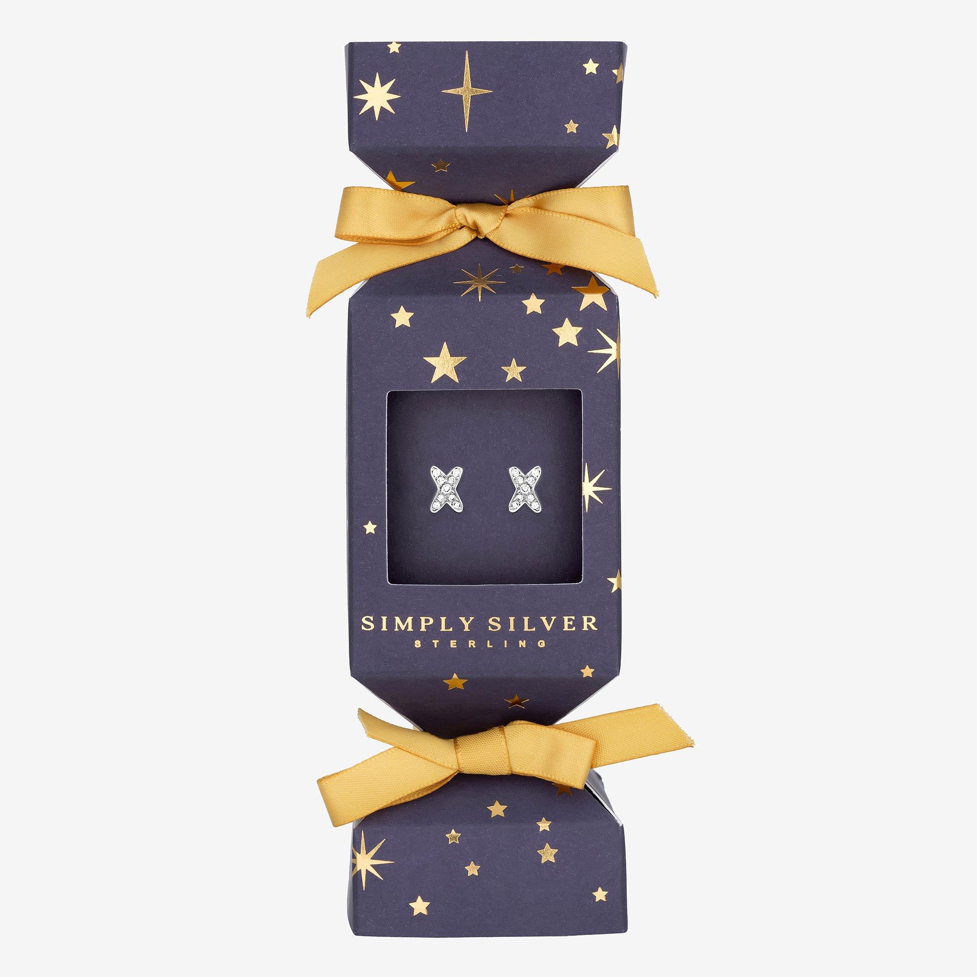 Simply Silver Sterling Silver 925 Kiss Earrings - Gift Cracker