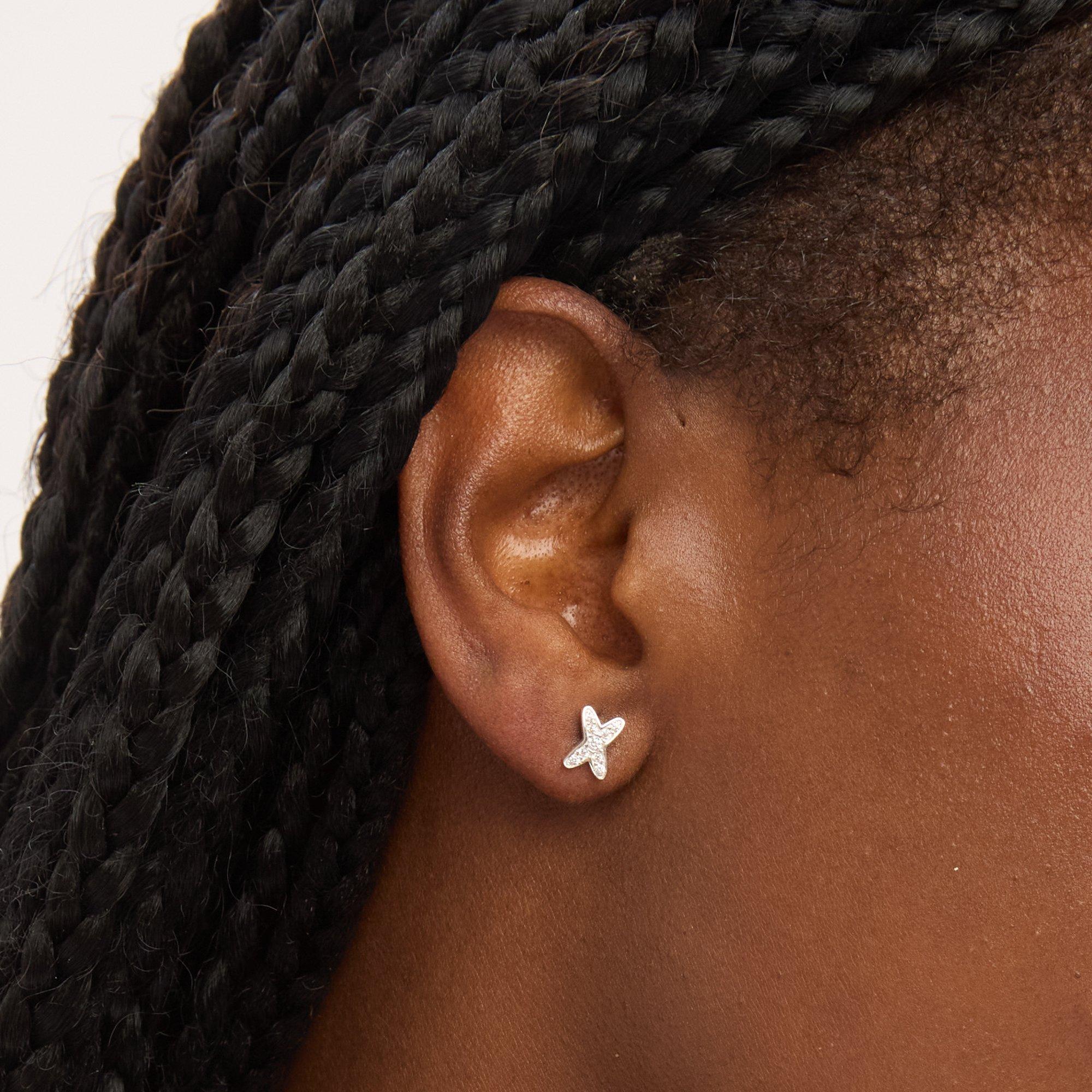 Silver - Simply Silver - Sterling Silver 925 Kiss Earrings - Gift Cracker - 4