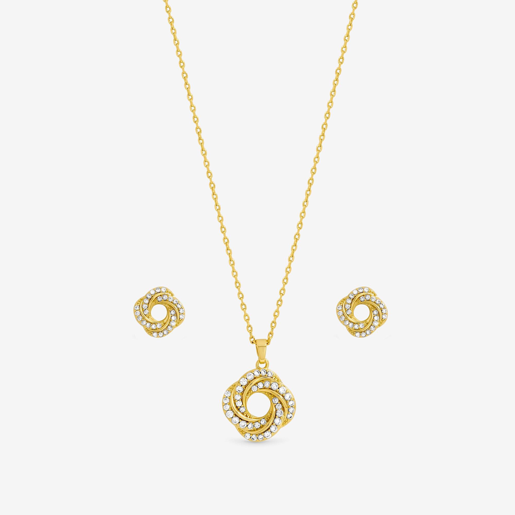 Gold - Inicio - Cubic Zirconia Open Knot Set - Gift Box - 2