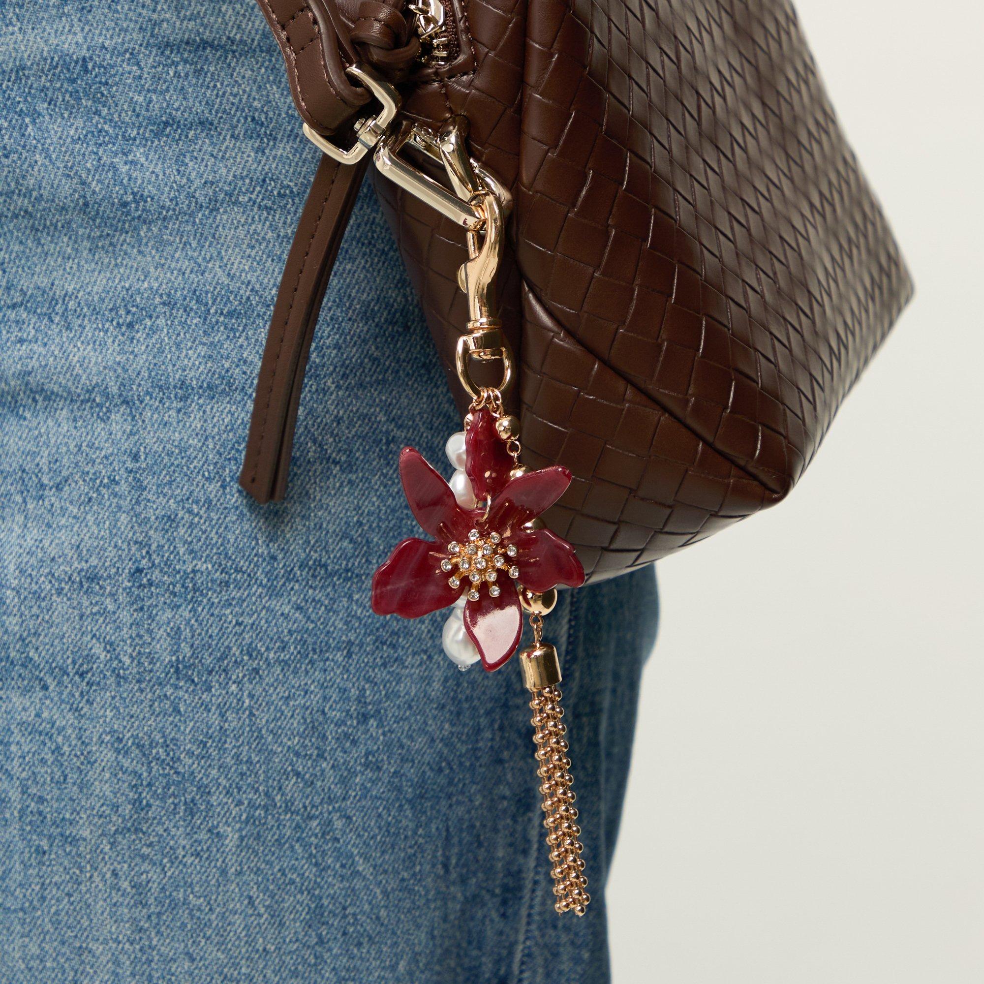 Gold - Mood - Gold Plated Floral Bag Charm - 3