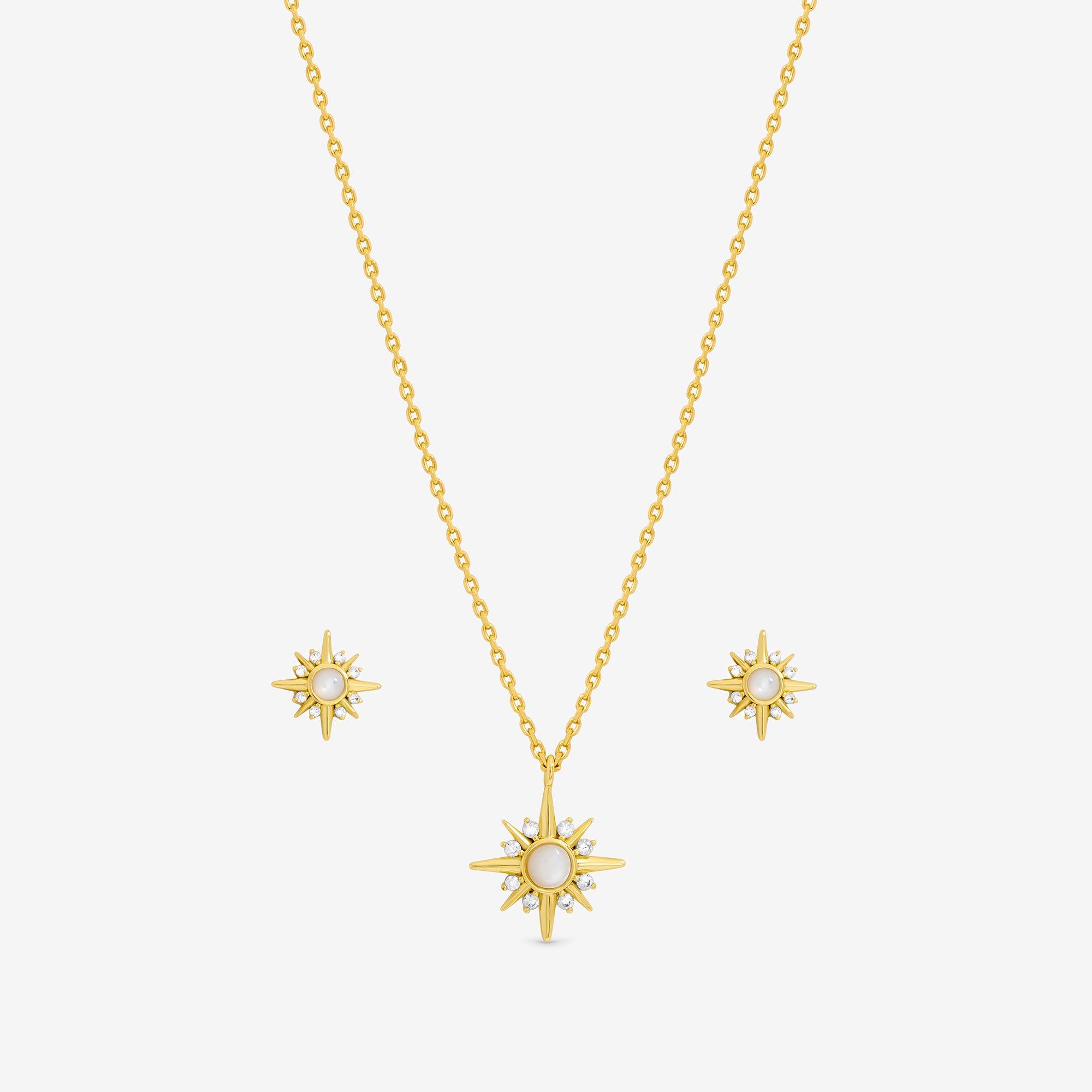 Gold - Inicio - 14K Gold Plated Cubic Zirconia Star Set - Gift Box - 2