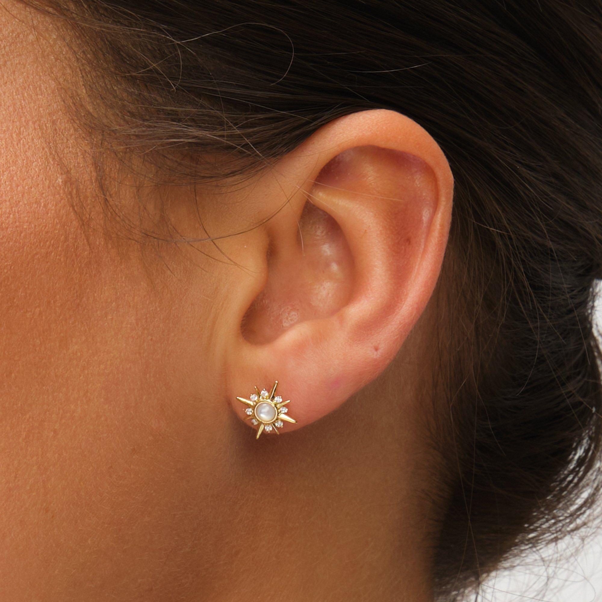 Gold - Inicio - 14K Gold Plated Cubic Zirconia Star Set - Gift Box - 3