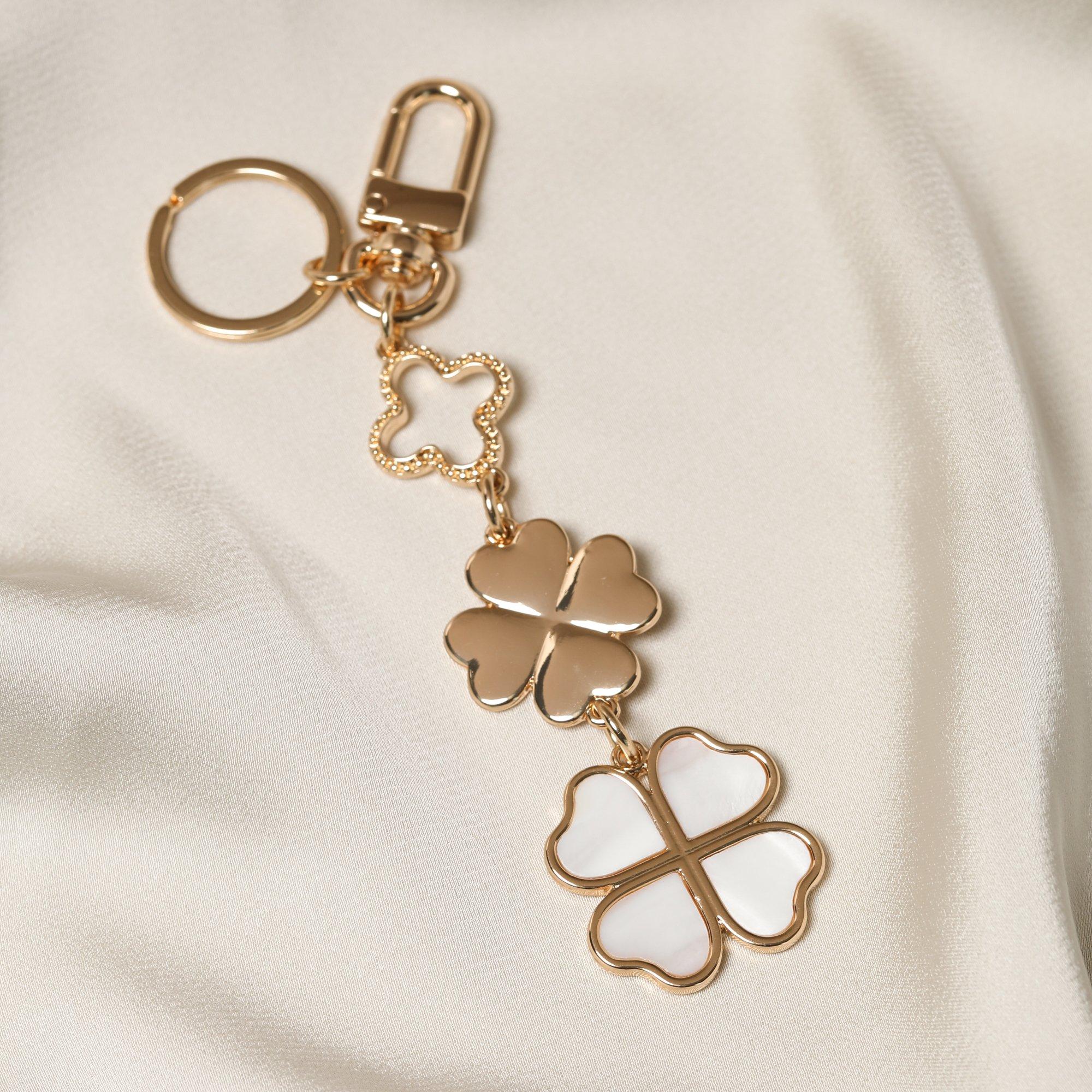 Gold - Mood - Gold Plated Clover Bag Charm - 3
