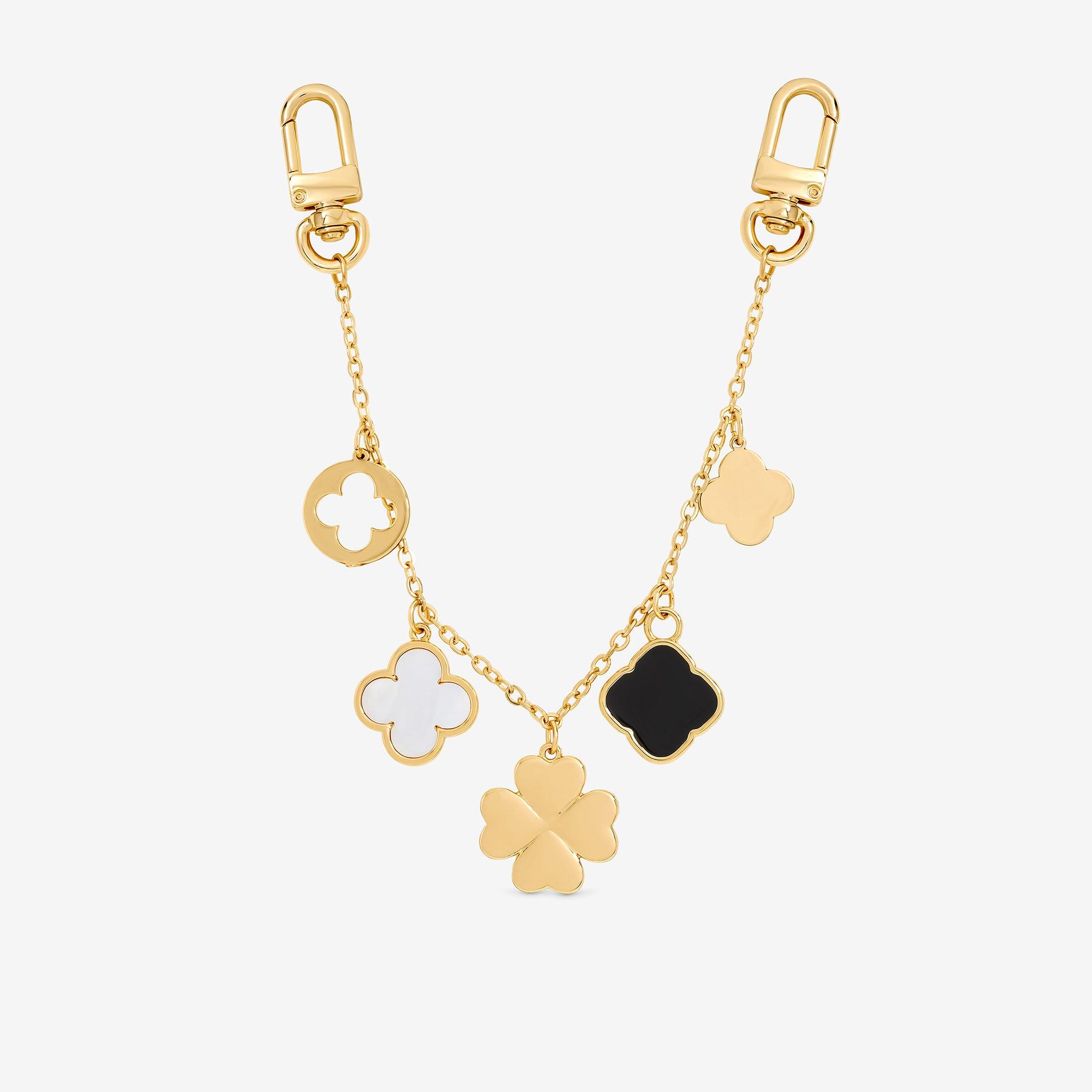 Gold - Mood - Mood Gold Plated Clover Double Clip Bag Charm - 1