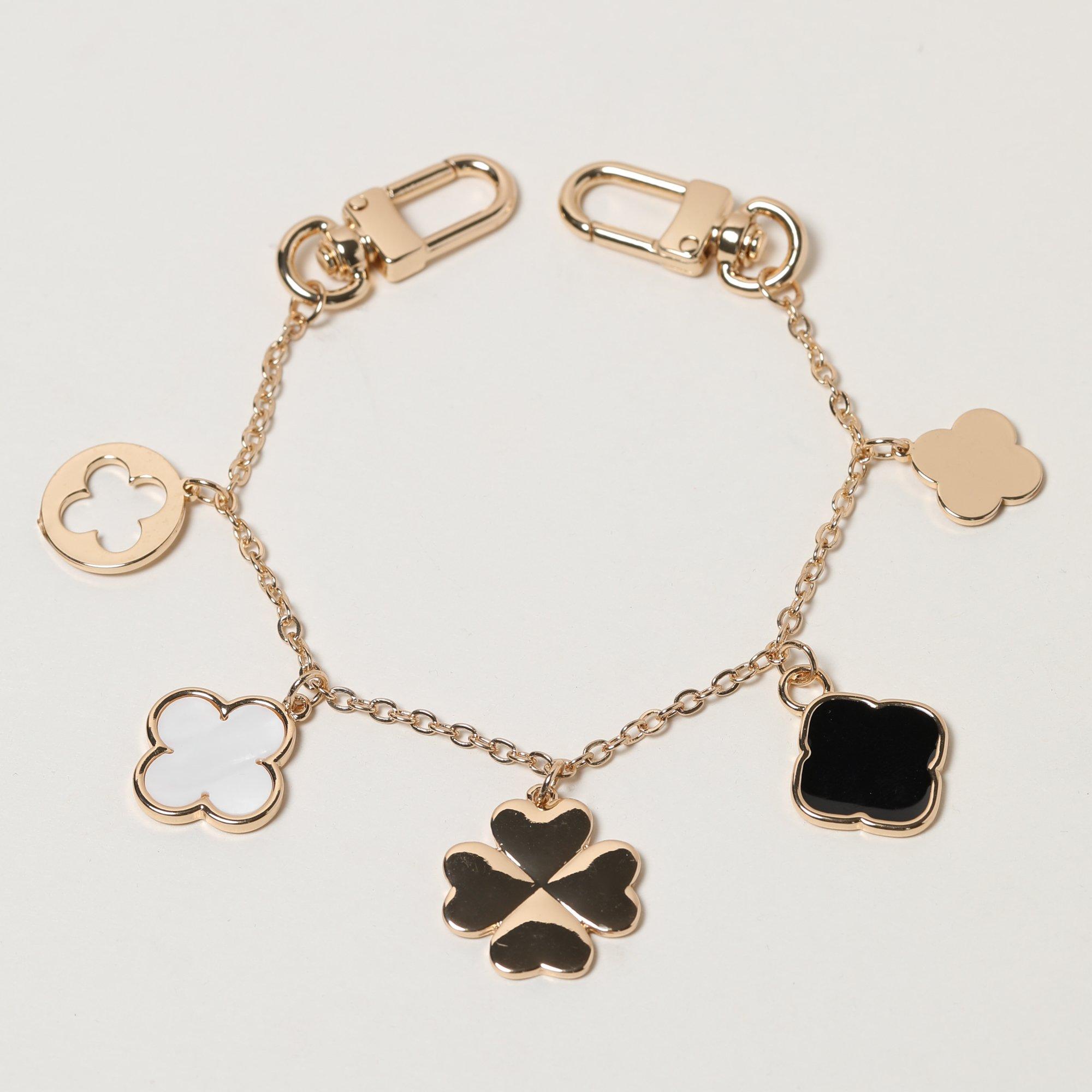 Gold - Mood - Mood Gold Plated Clover Double Clip Bag Charm - 3