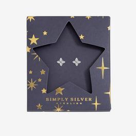 Simply Silver Sterling Silver 925 Clover Earrings - Gift Sleeve