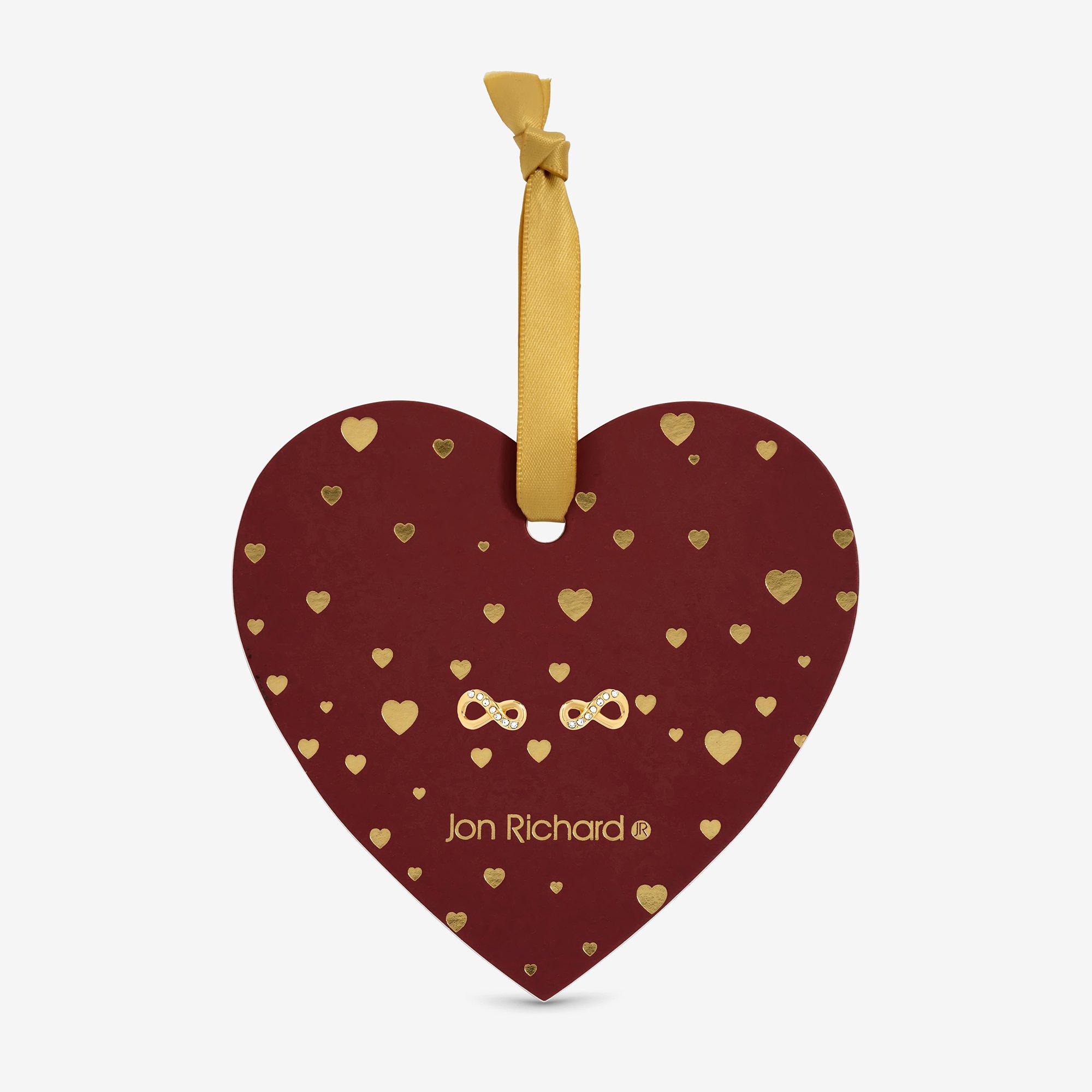 Jon Richard 18K Gold Plated Pave Infinity Earrings