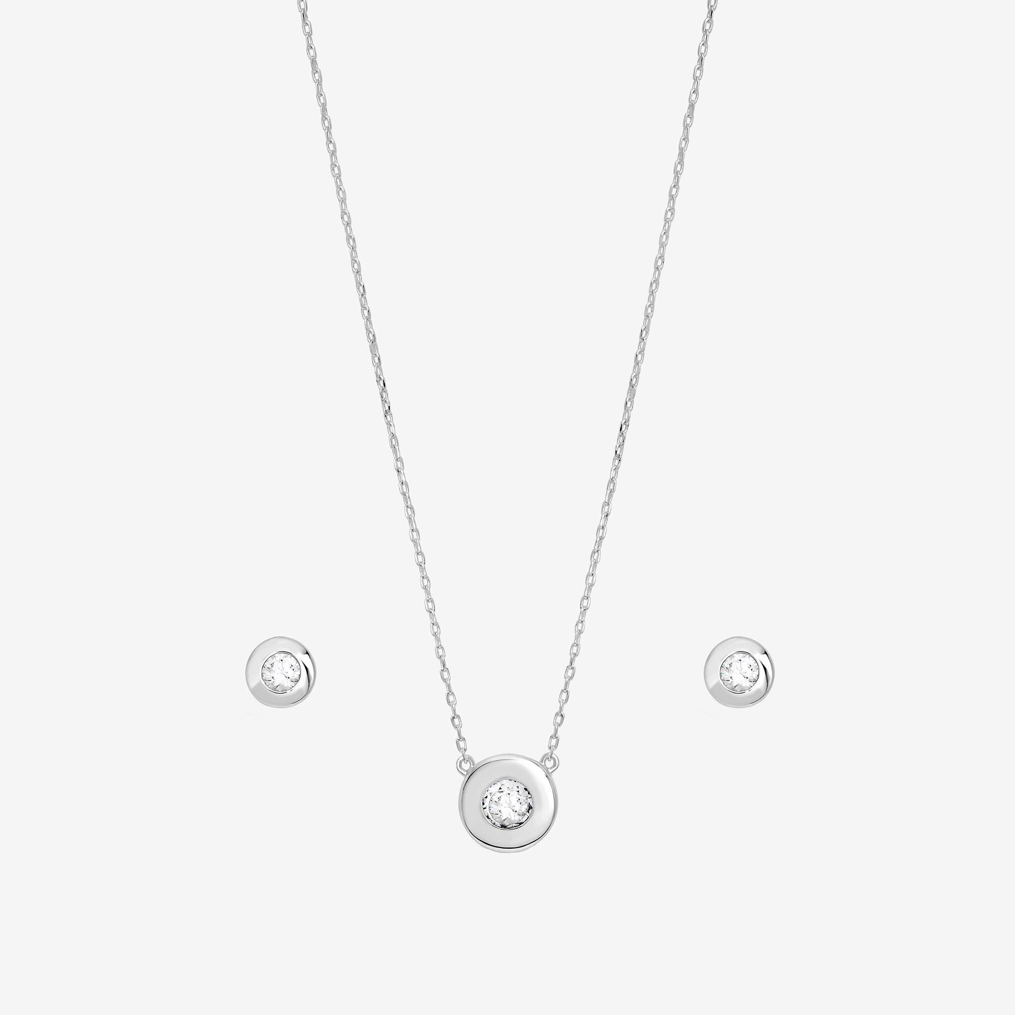 Silver - Jon Richard - Silver Plated and Crystal Besel Set - Gift Box - 2