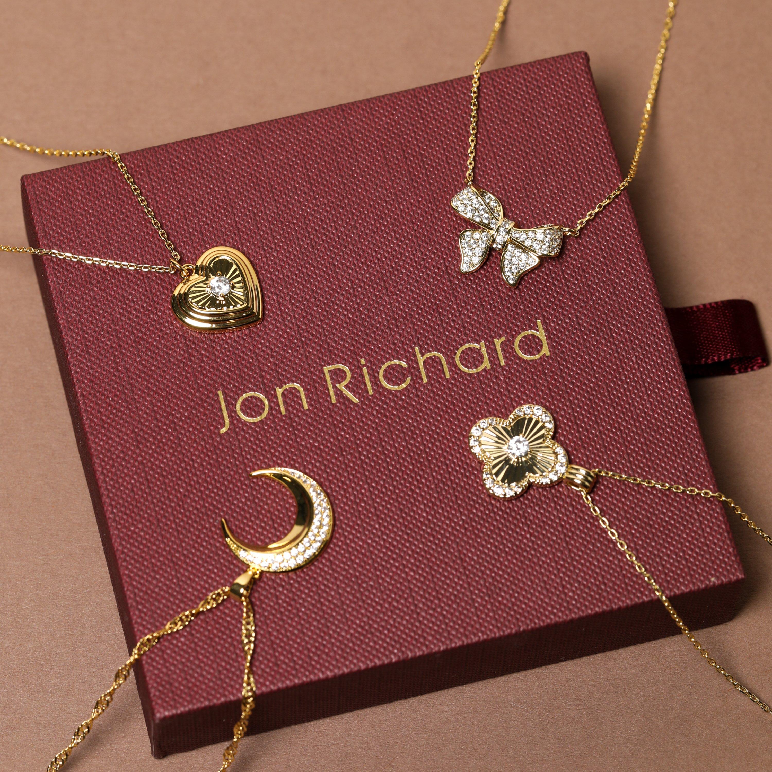 Gold - Jon Richard - 18K Gold Plated Clover Pendant - Gift Box - 4