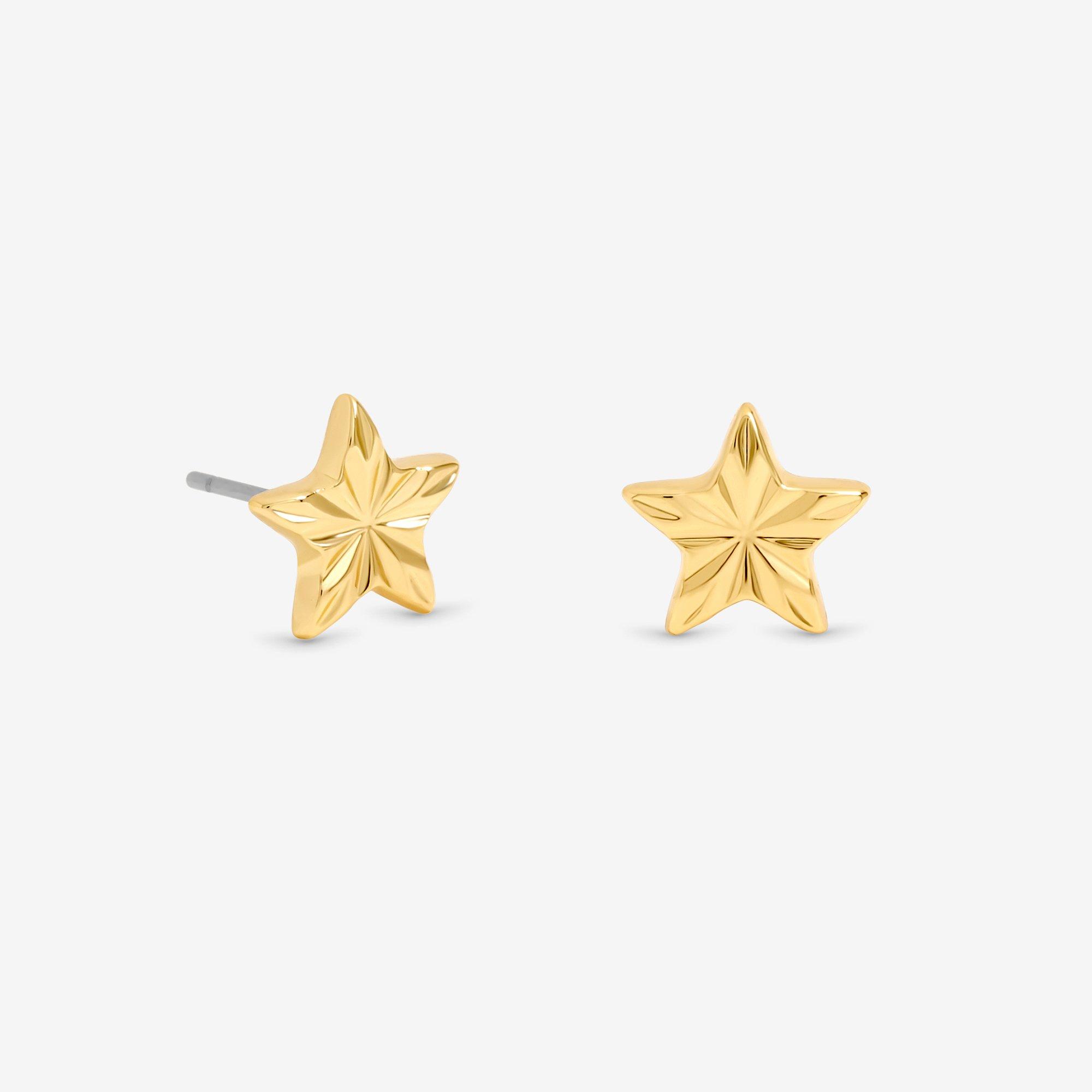 Gold - Jon Richard - 18K Gold Plated Star Earrings - Gift Cracker - 2