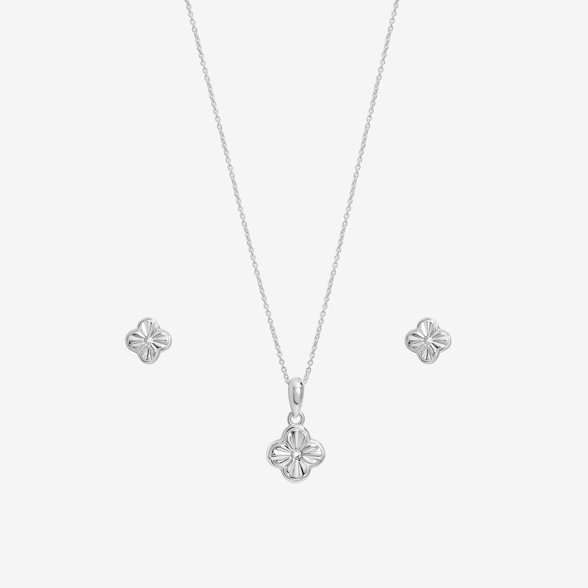 Silver - Simply Silver - Sterling Silver 925 Clover Set - Gift Box - 2