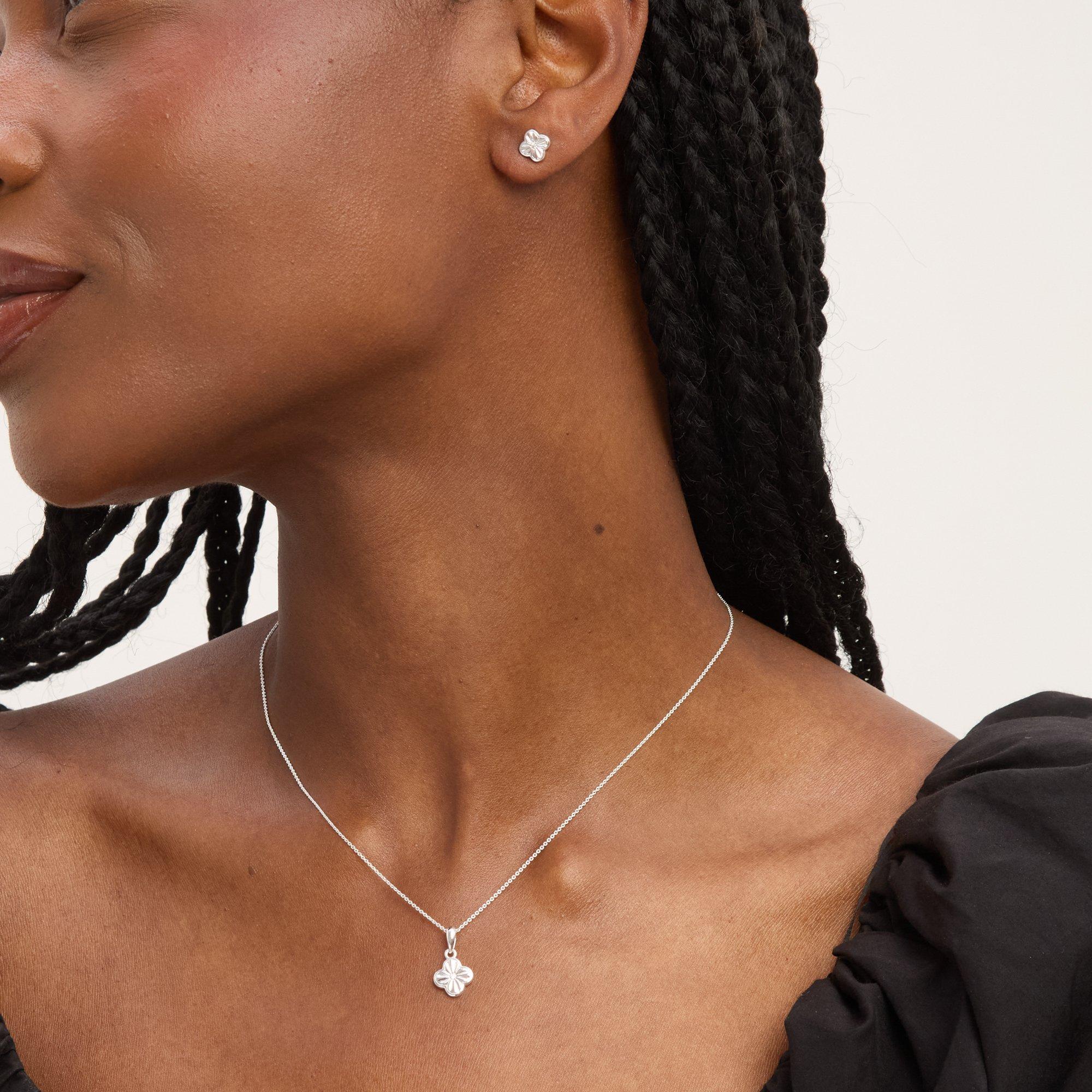 Silver - Simply Silver - Sterling Silver 925 Clover Set - Gift Box - 4