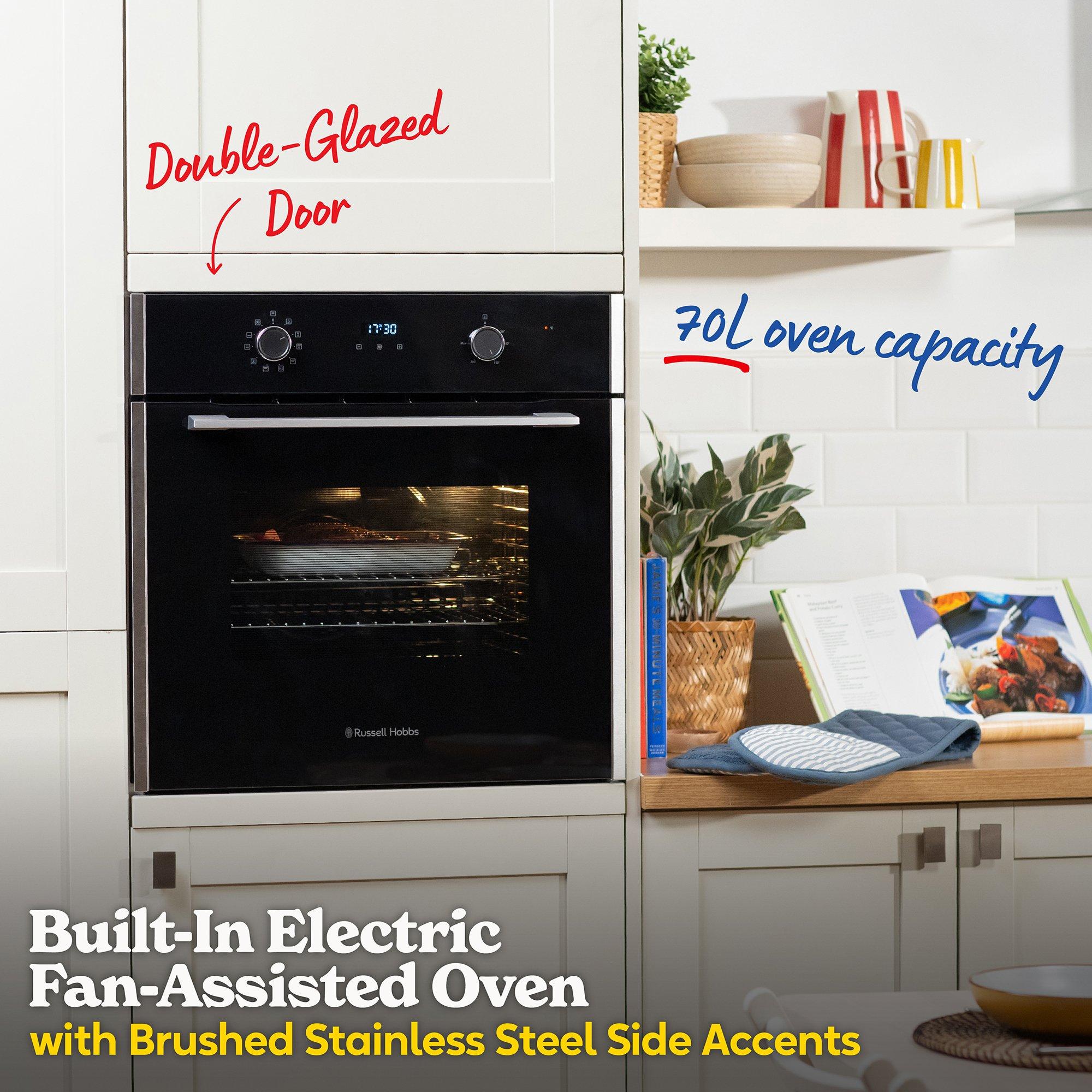 Black - Russell Hobbs - RHEO7007BS 70L Built In Electric Oven - 2