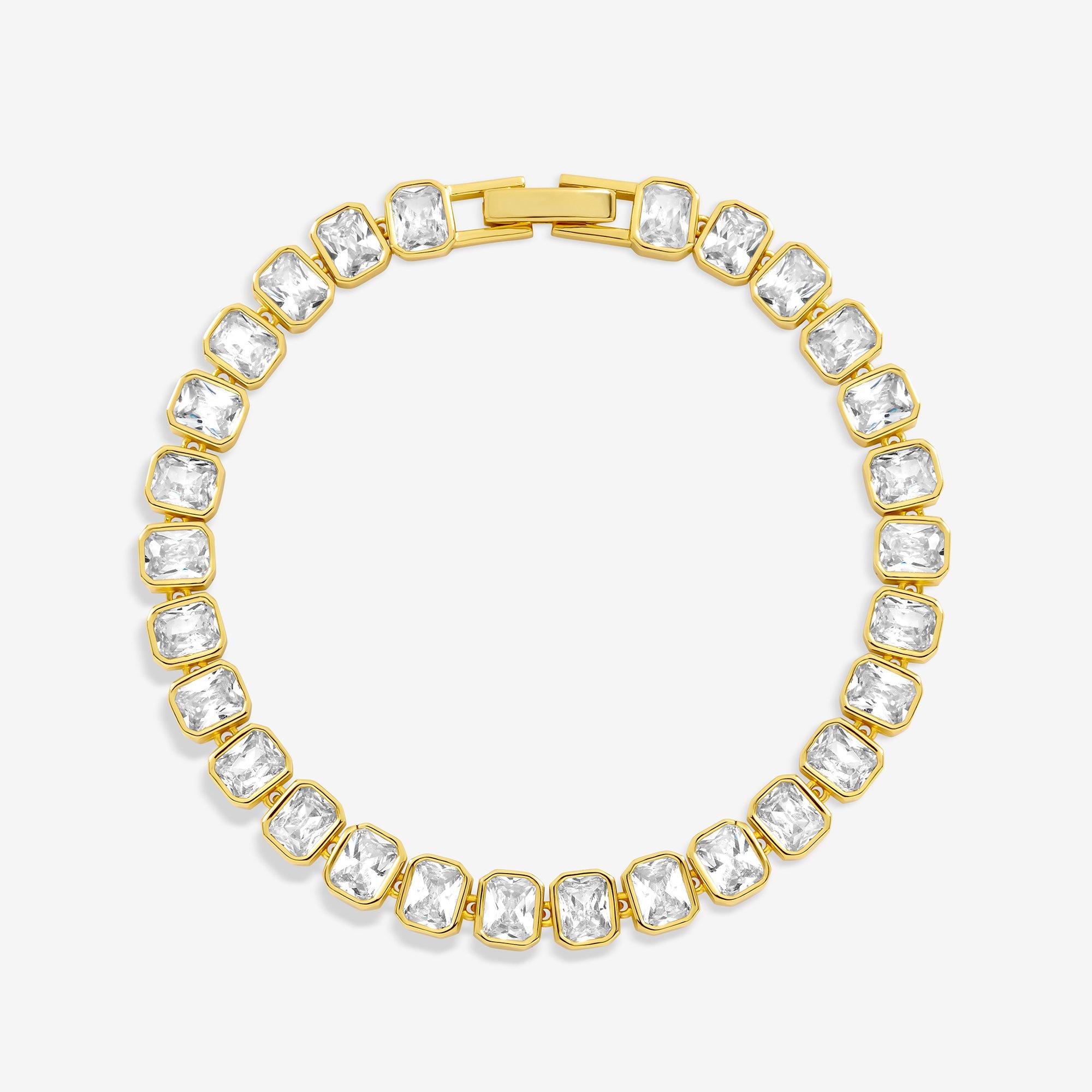 Jon Richard 18K Gold Plated Crystal Tennis Bracelet