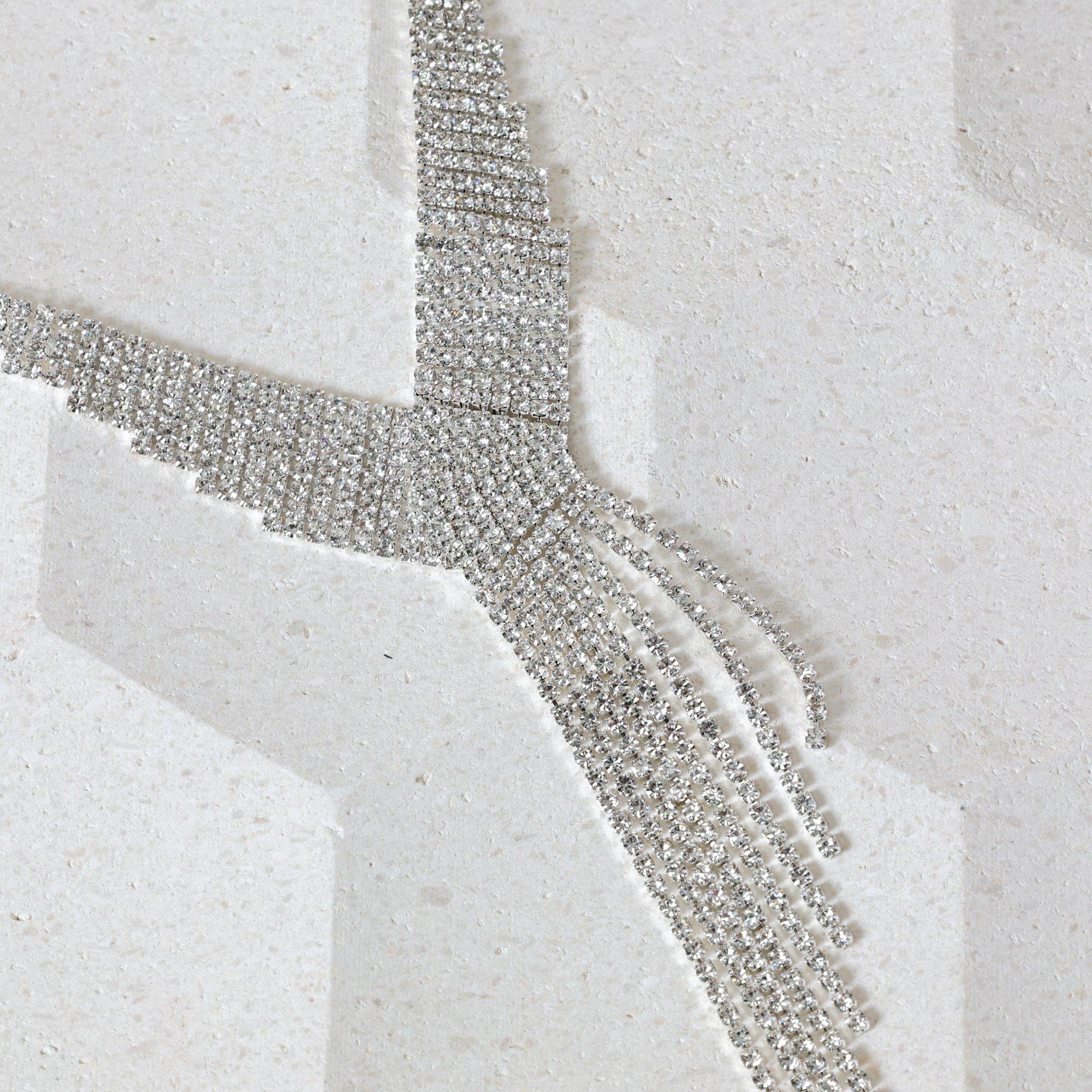 Silver - Jon Richard - Silver Plated Crystal Statement Drop Necklace - 3