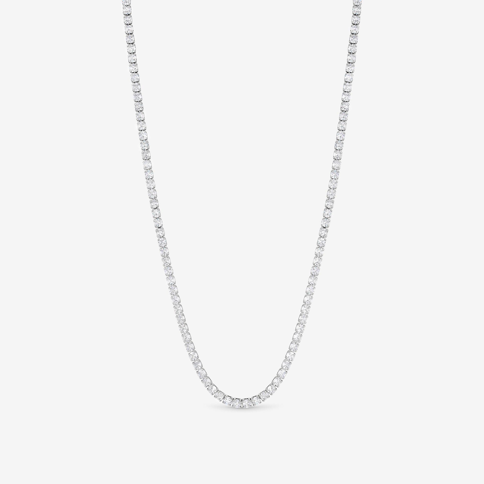 Silver - Jon Richard - Rhodium Plated CZ Round Tennis Necklace - 1