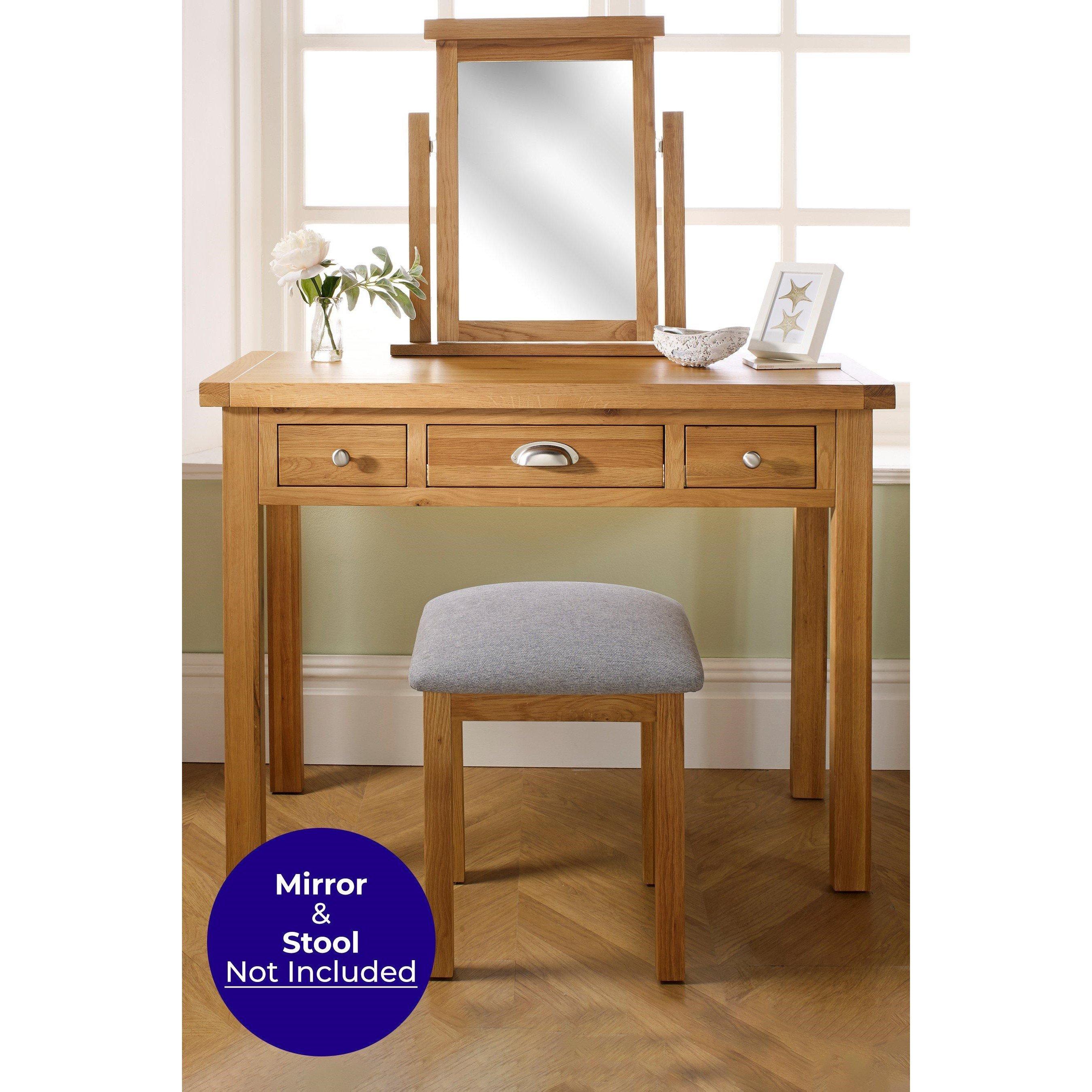 Oak - Birlea - Woburn 3 Drawer Dressing Table
