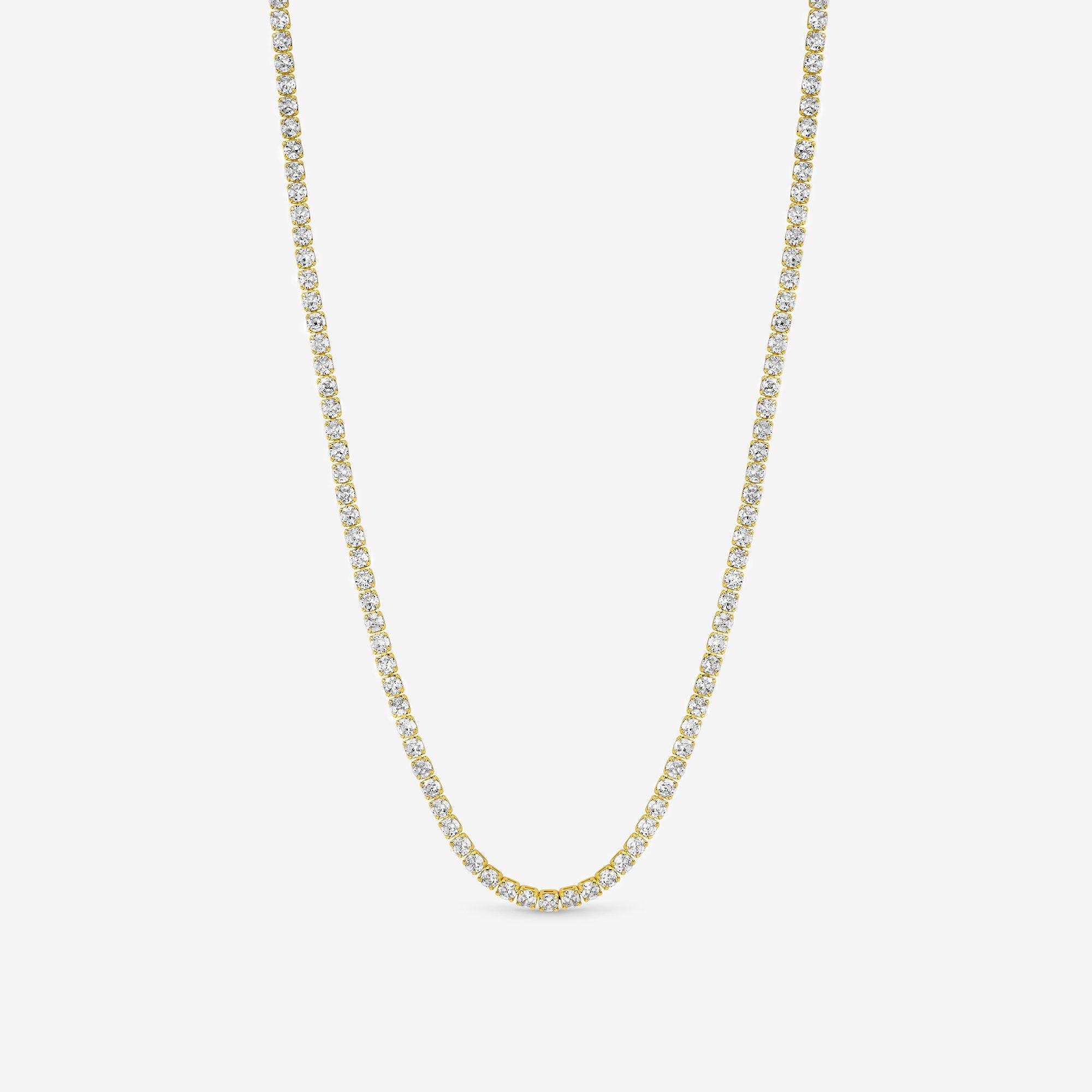 Gold - Jon Richard - Gold Plated CZ Round Tennis Necklace - 1