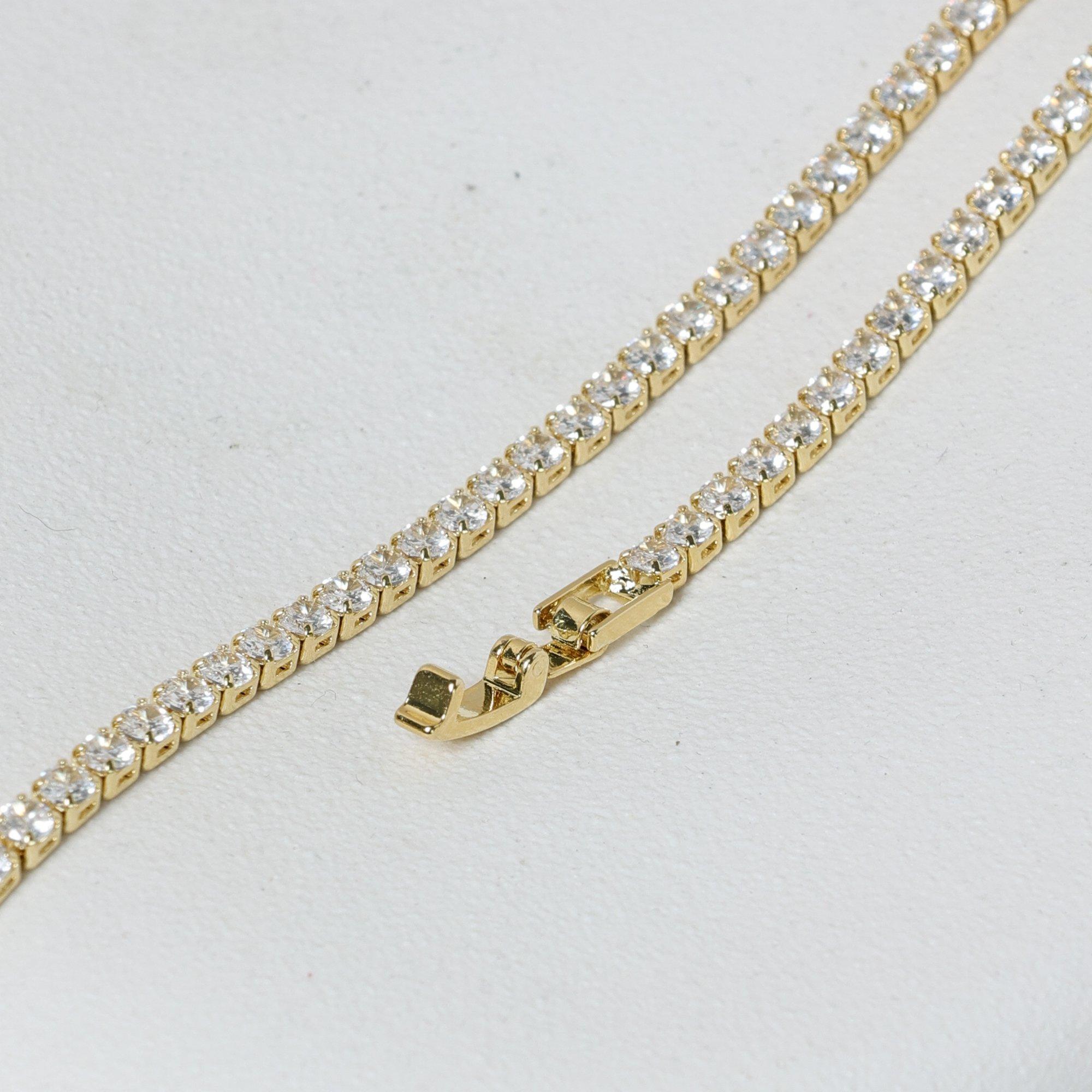 Gold - Jon Richard - Gold Plated CZ Round Tennis Necklace - 3