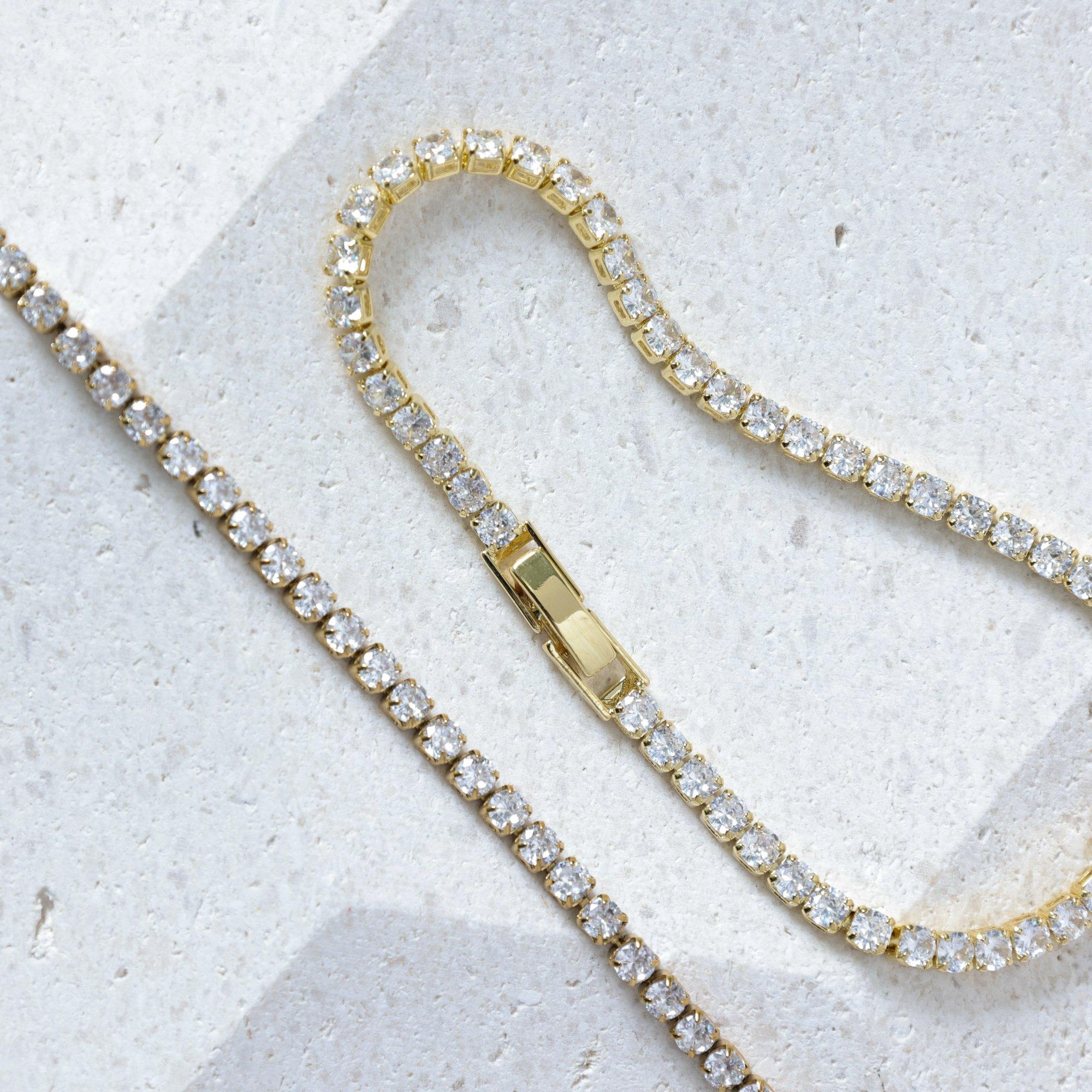 Gold - Jon Richard - Gold Plated CZ Round Tennis Necklace - 4