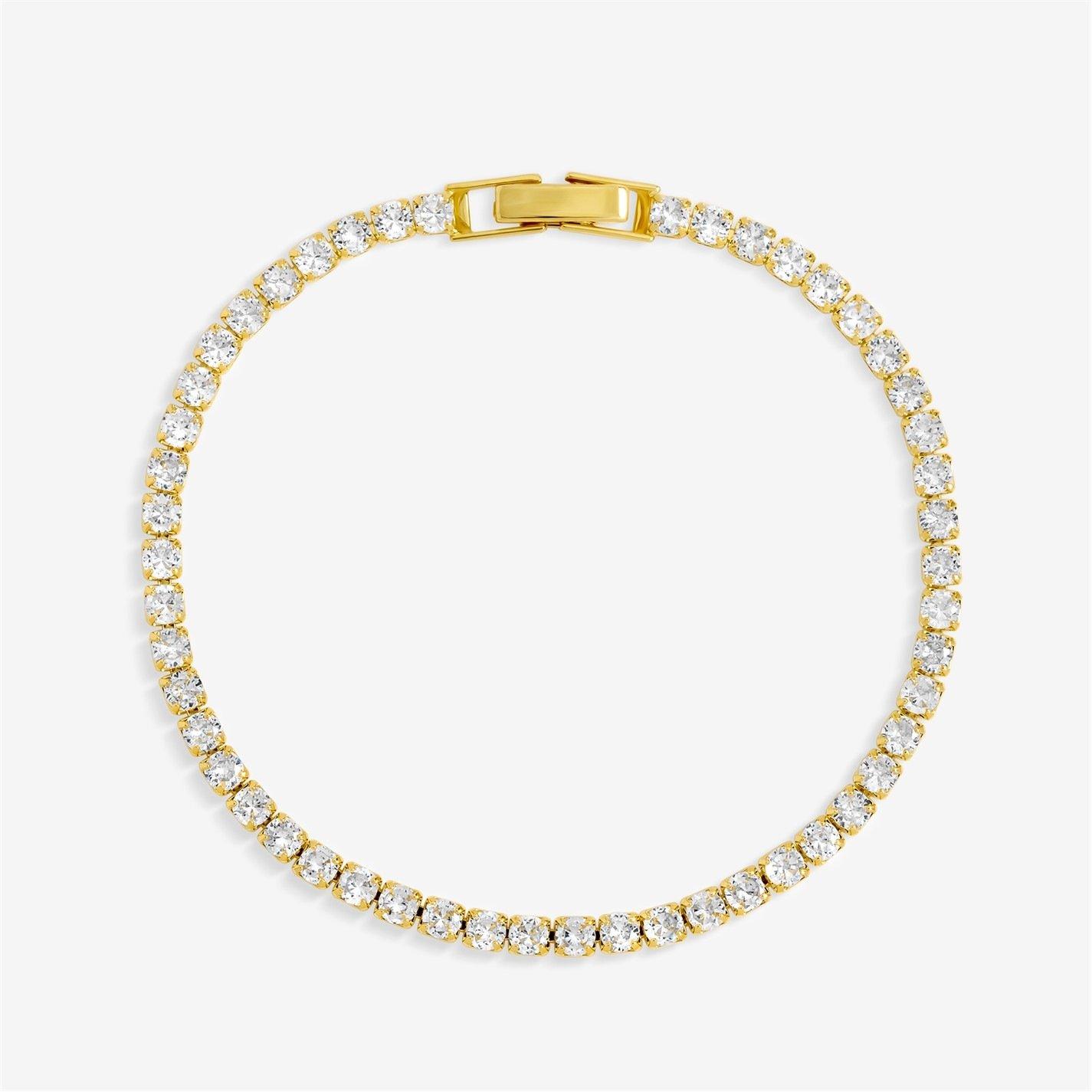 Jon Richard Women's Plated Cz Round Tennis Bracelet Gold