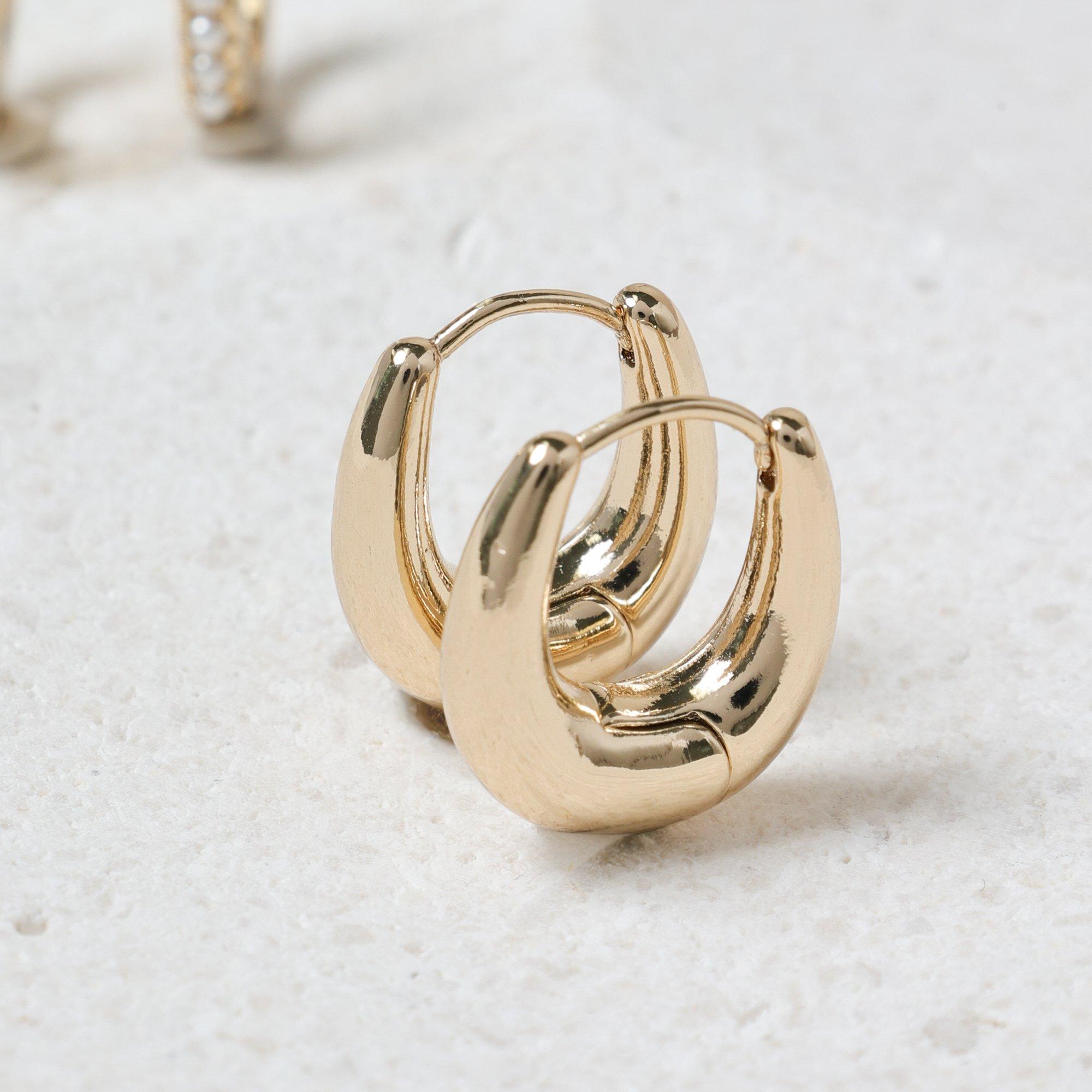 Gold - Jon Richard - Gold Polished Pearl Hoops - Pack of 2 - 3