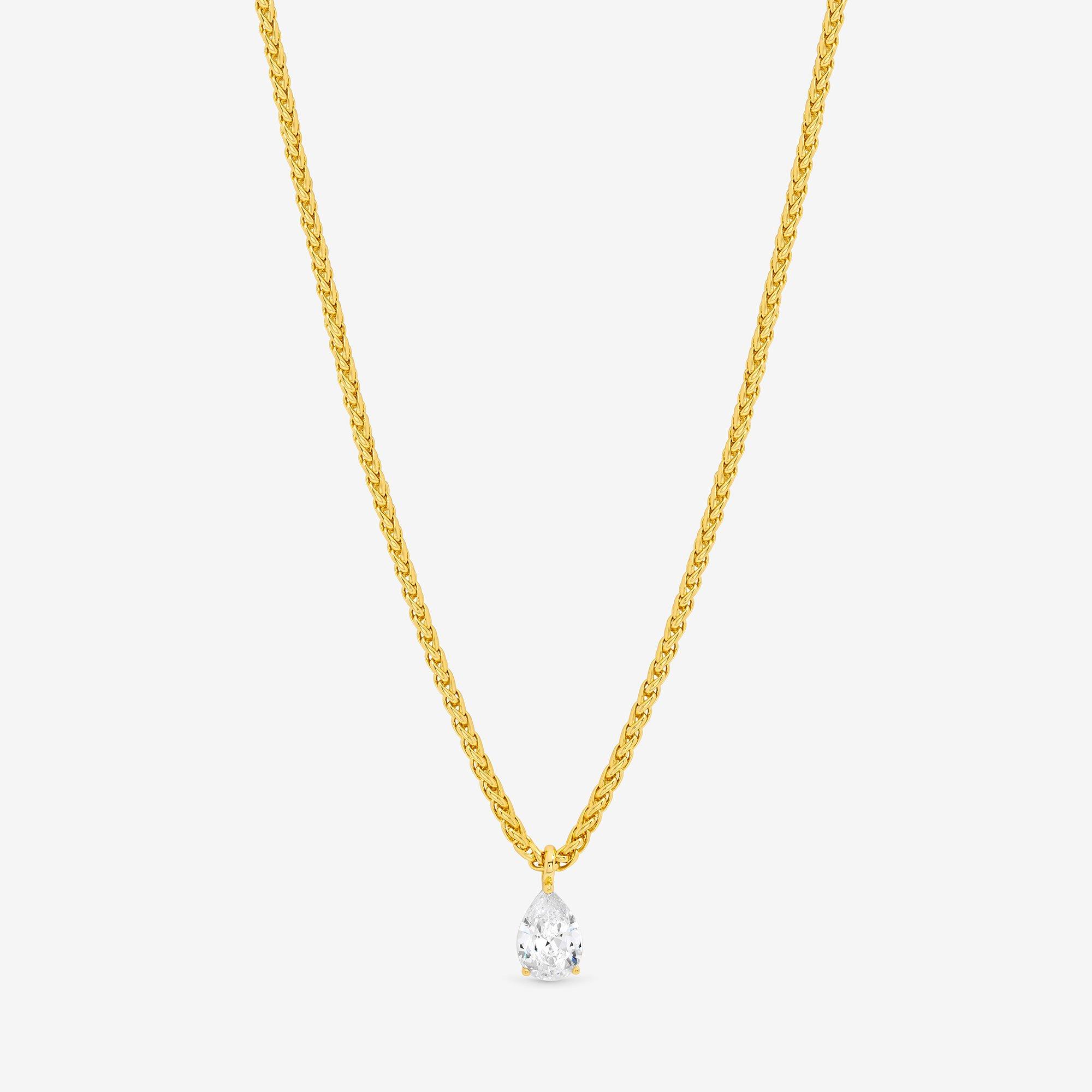 Gold - Jon Richard - 18K Gold Plated Chain CZ Peardrop Necklace - 1