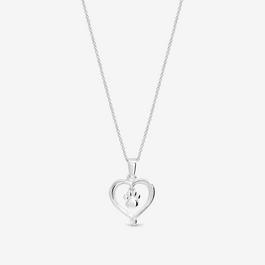Simply Silver Sterling Silver 925 Heart Pawprint Pendant