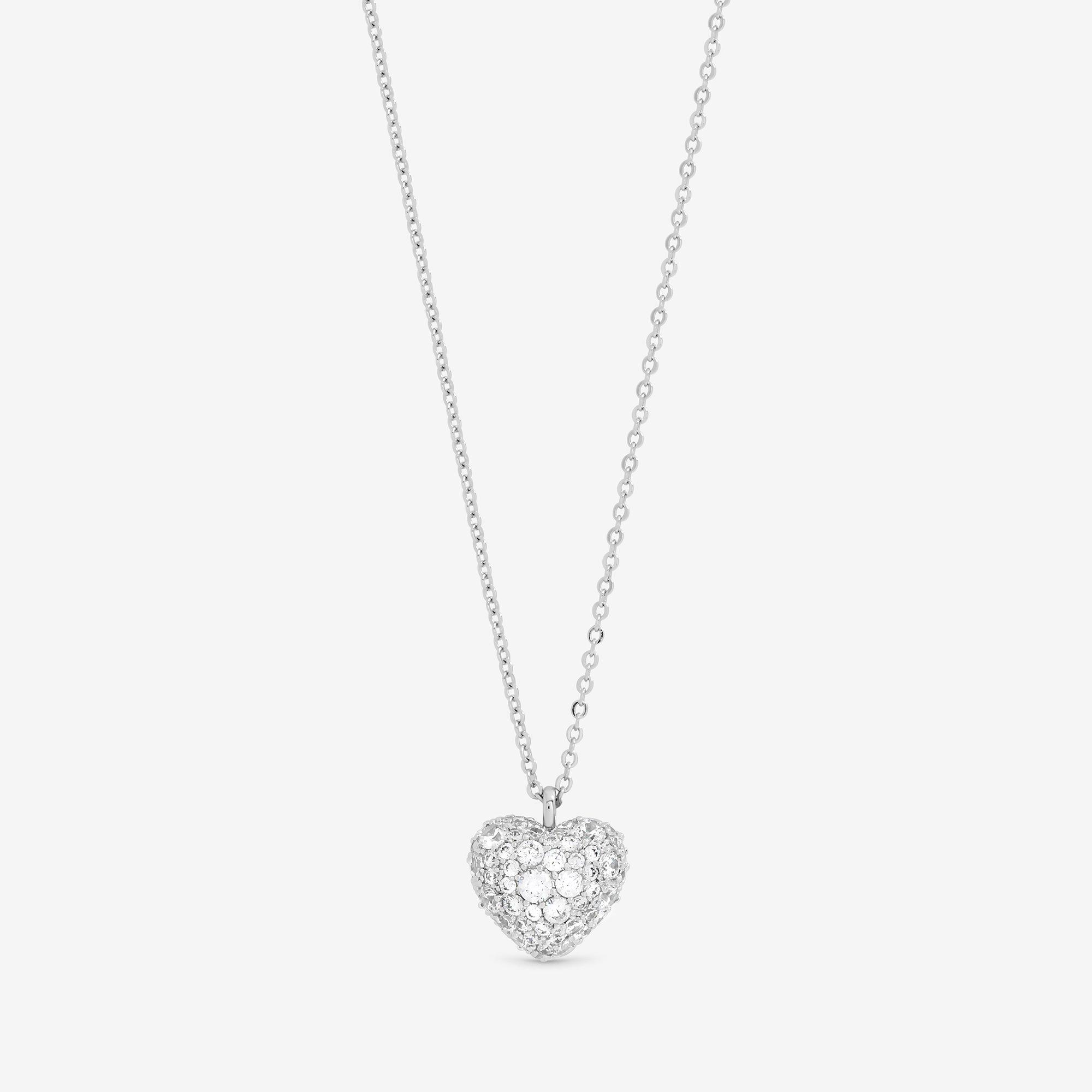 Silver - Jon Richard - Rhodium Plated Pave Heart Pendant - Gift Box - 2