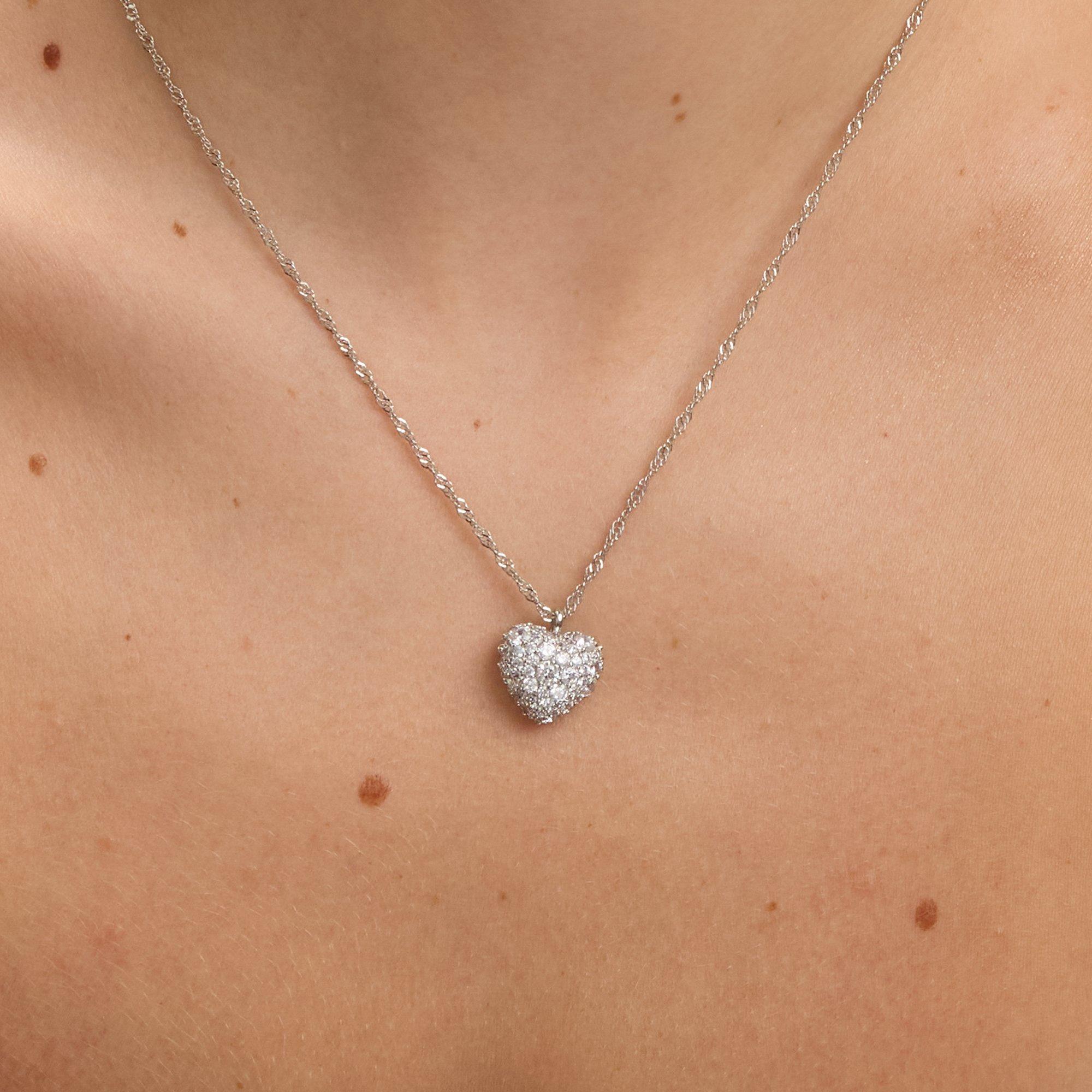 Silver - Jon Richard - Rhodium Plated Pave Heart Pendant - Gift Box - 3