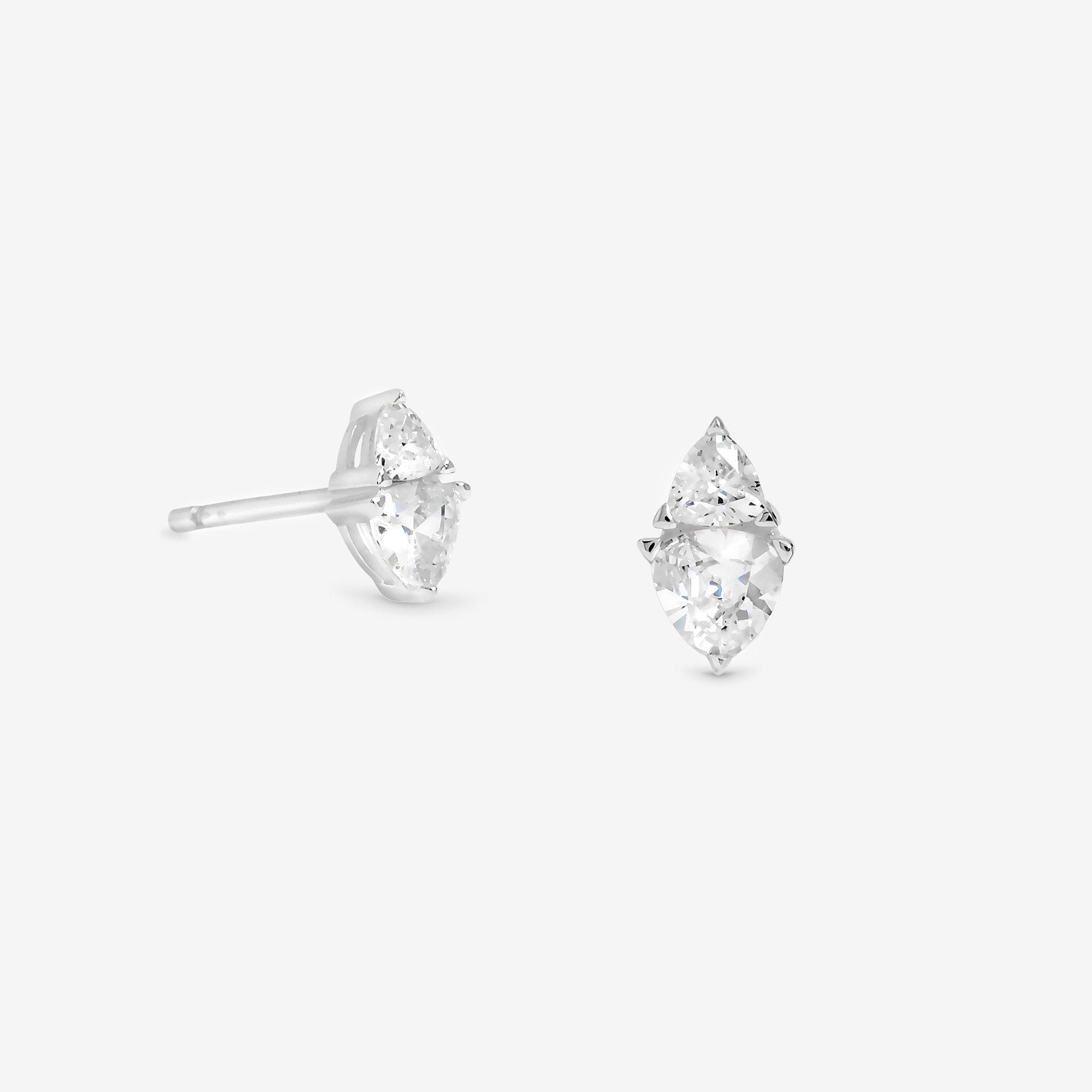 Silver - Simply Silver - Sterling Silver 925 CZ Stud Earrings - 1