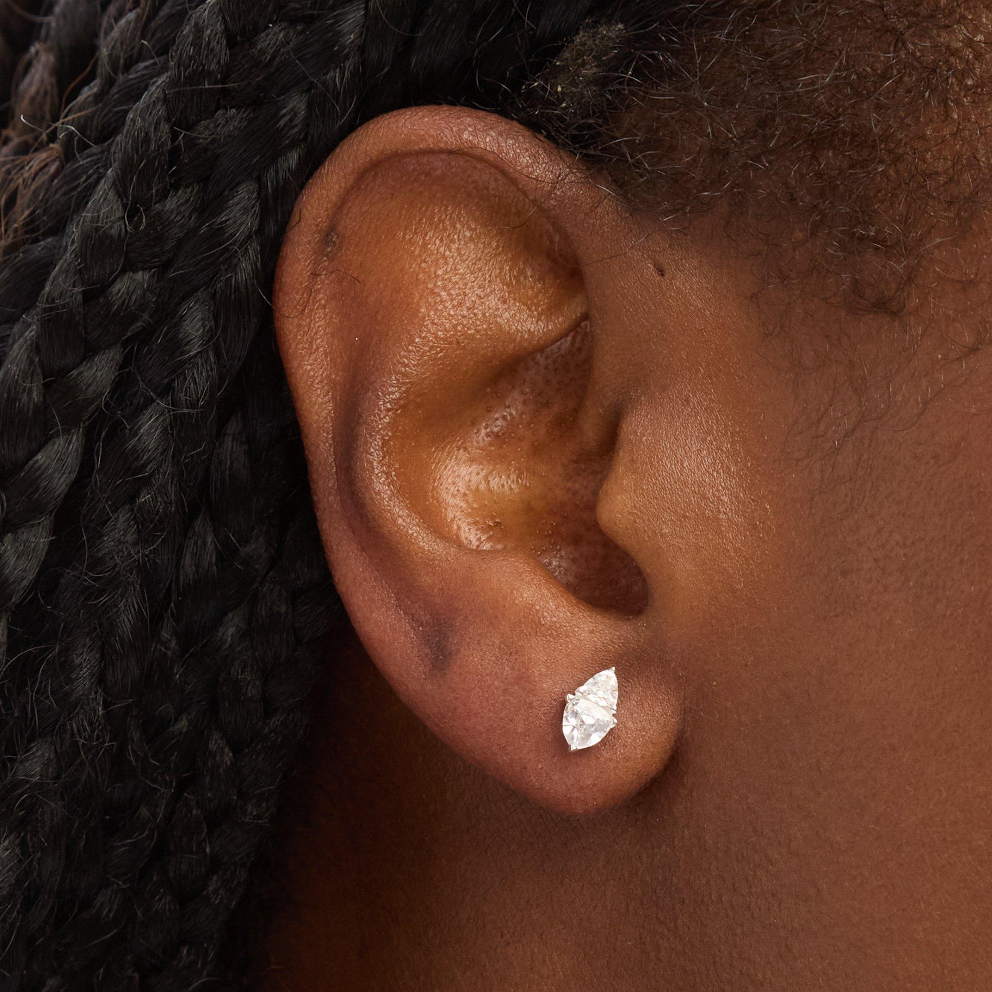 Silver - Simply Silver - Sterling Silver 925 CZ Stud Earrings - 3