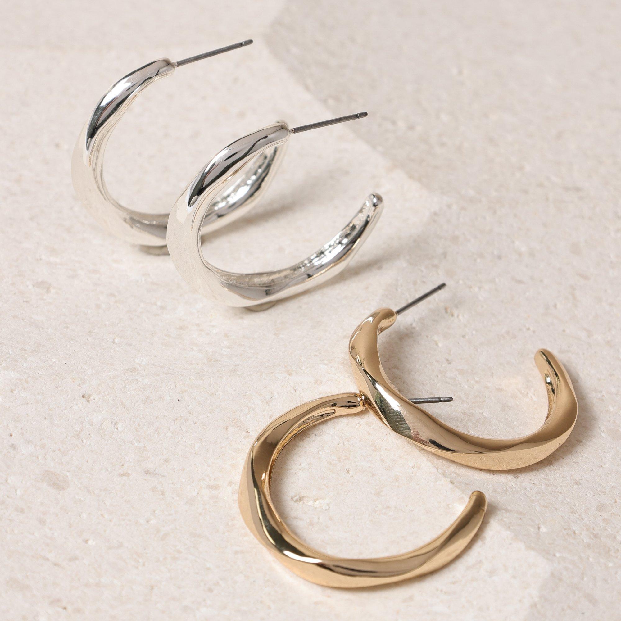 Silver - Jon Richard - Silver Plated Polished Twist Hoop Earrings - 3