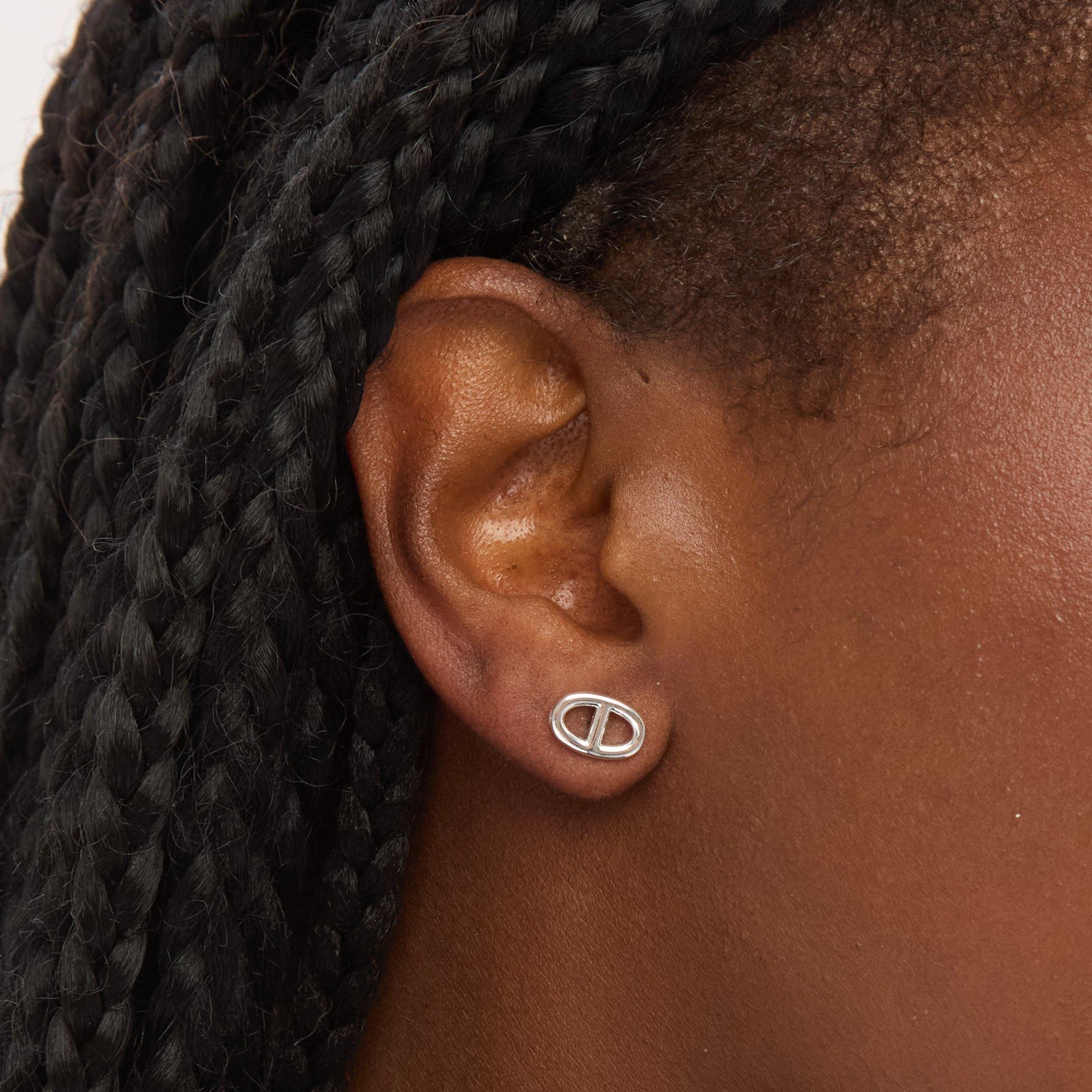 Silver - Simply Silver - Sterling Silver 925 Polished Marine Stud Earrings - 2