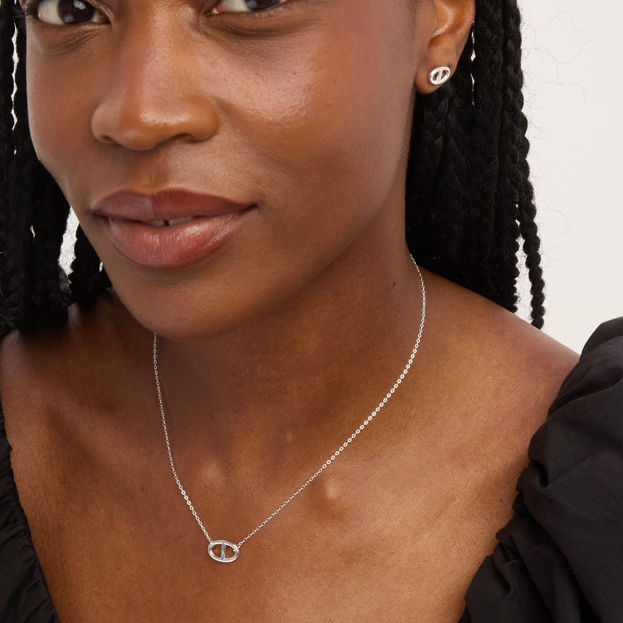 Silver - Simply Silver - Sterling Silver 925 Polished Marine Stud Earrings - 3