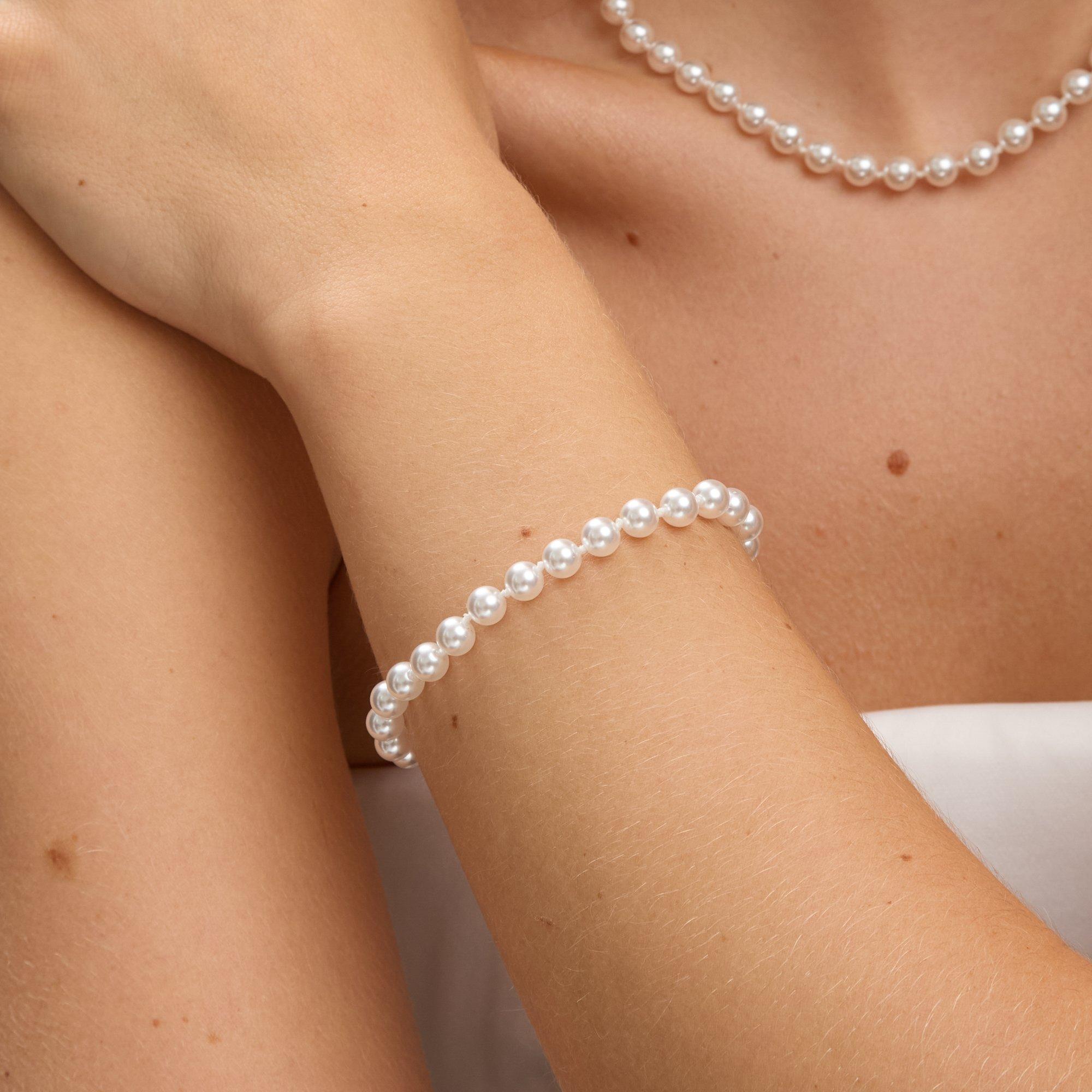 Silver - Jon Richard - Silver Plated 6mm Knotted Pearl Bracelet - 2