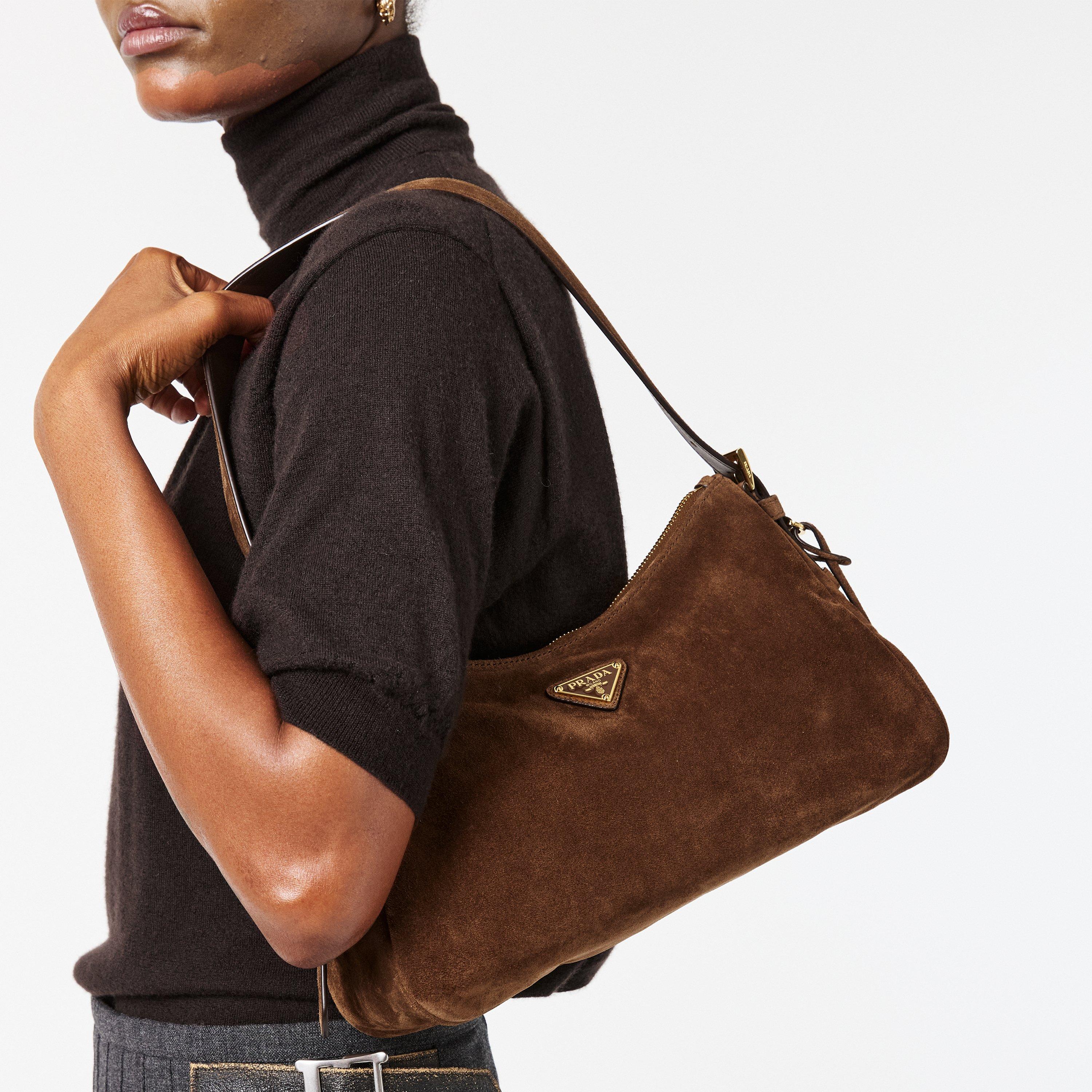 Cocoa Brown - Prada - Womens Aimee Medium Shoulder Bag - 3