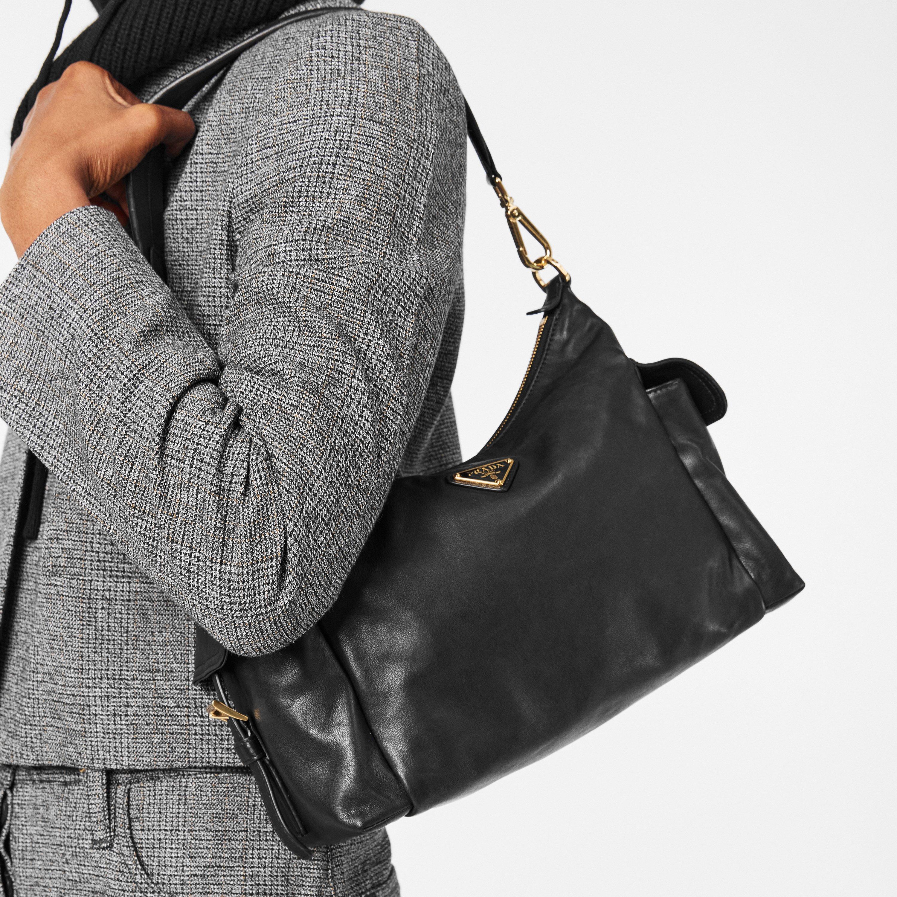 Nero - Prada - Women's Leather Pocket Shoulder Bag - 3