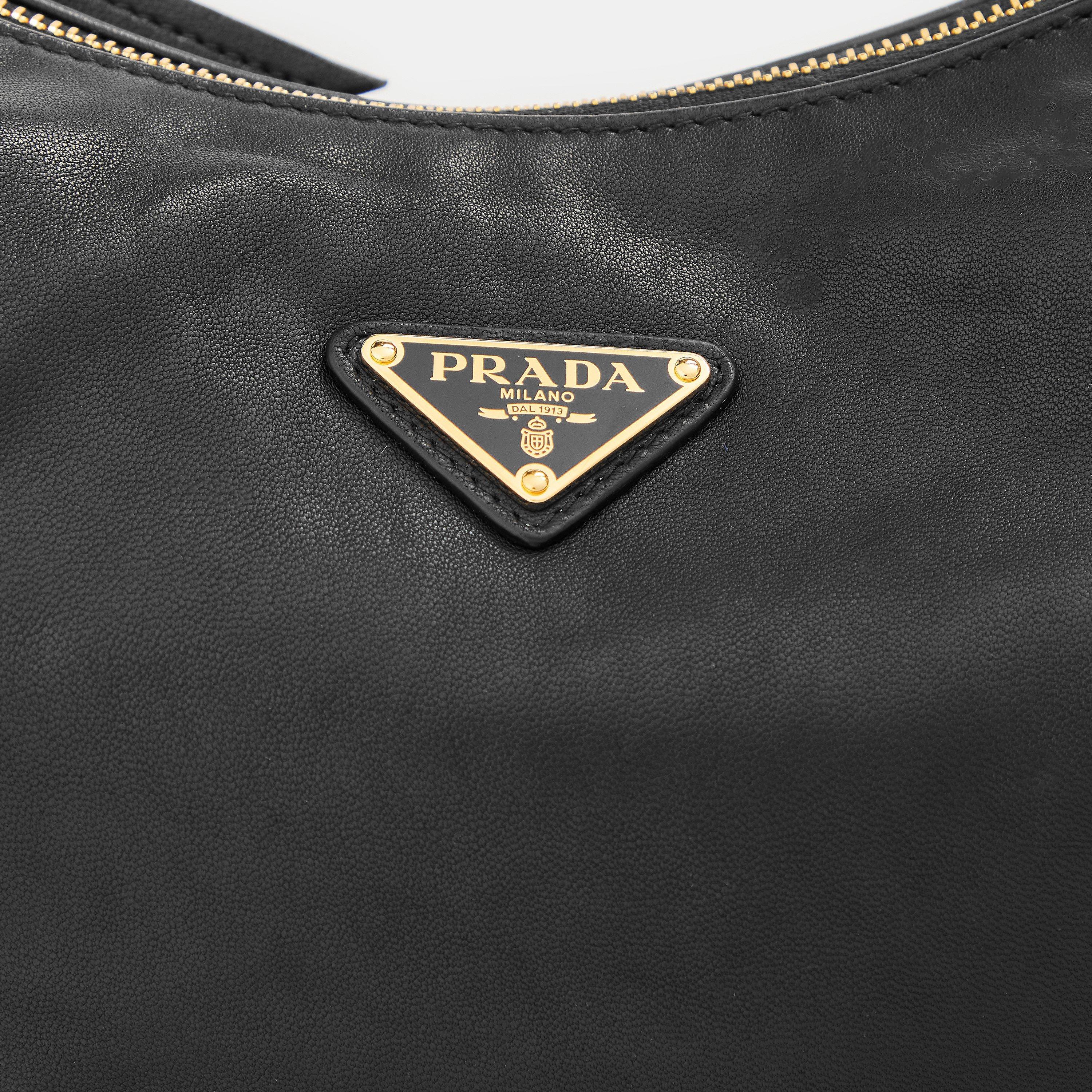 Nero - Prada - Women's Leather Pocket Shoulder Bag - 4