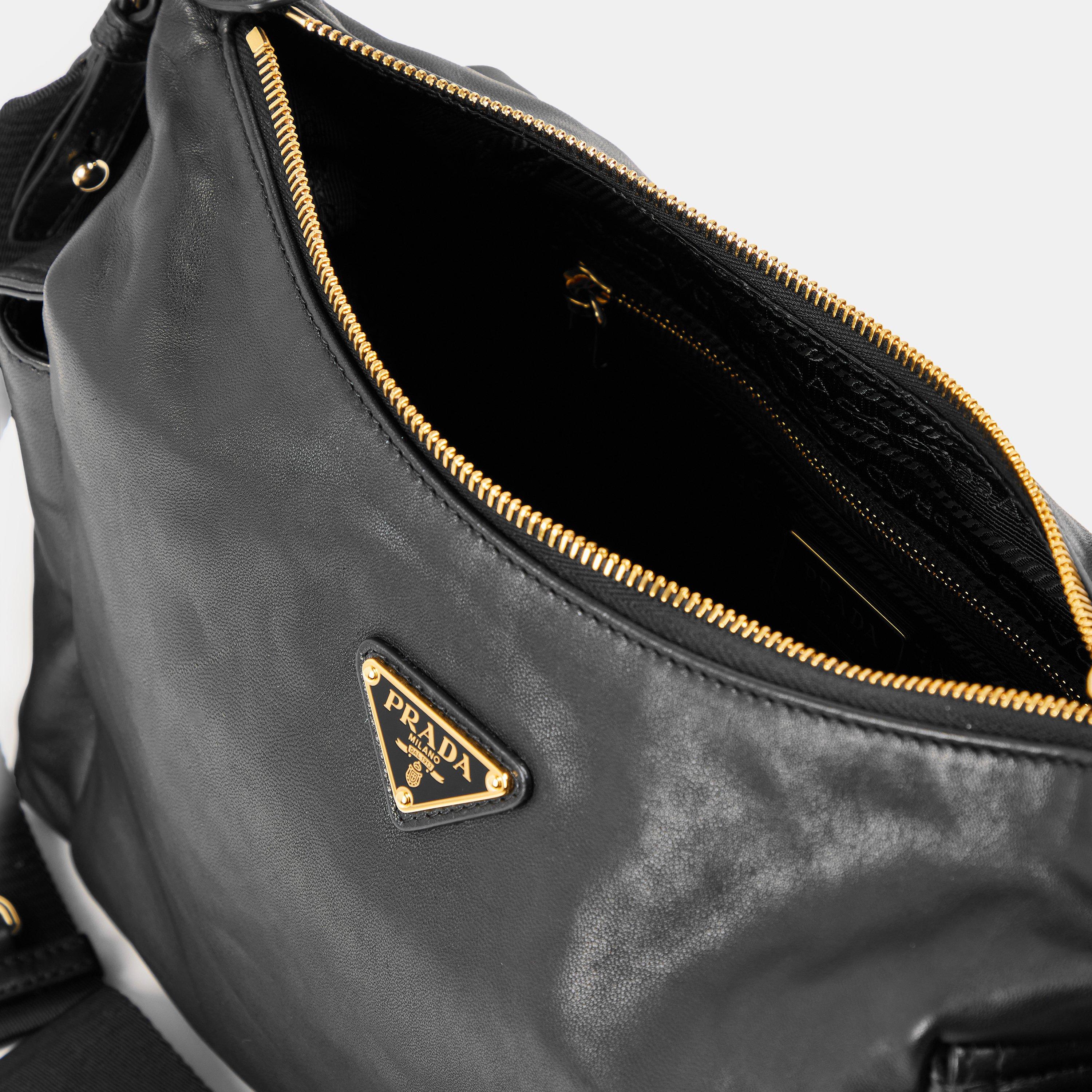 Nero - Prada - Women's Leather Pocket Shoulder Bag - 5