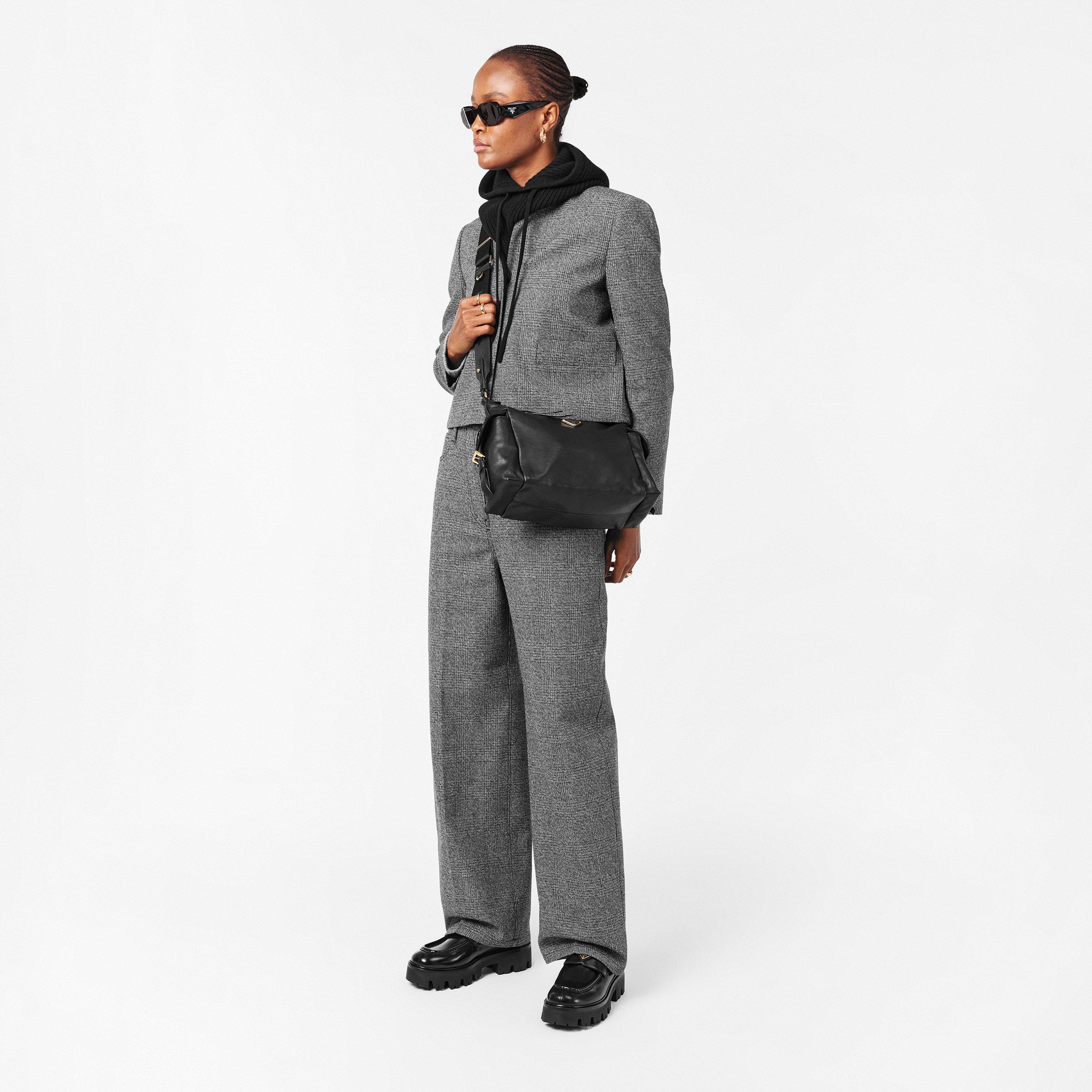 Nero - Prada - Women's Leather Pocket Shoulder Bag - 6