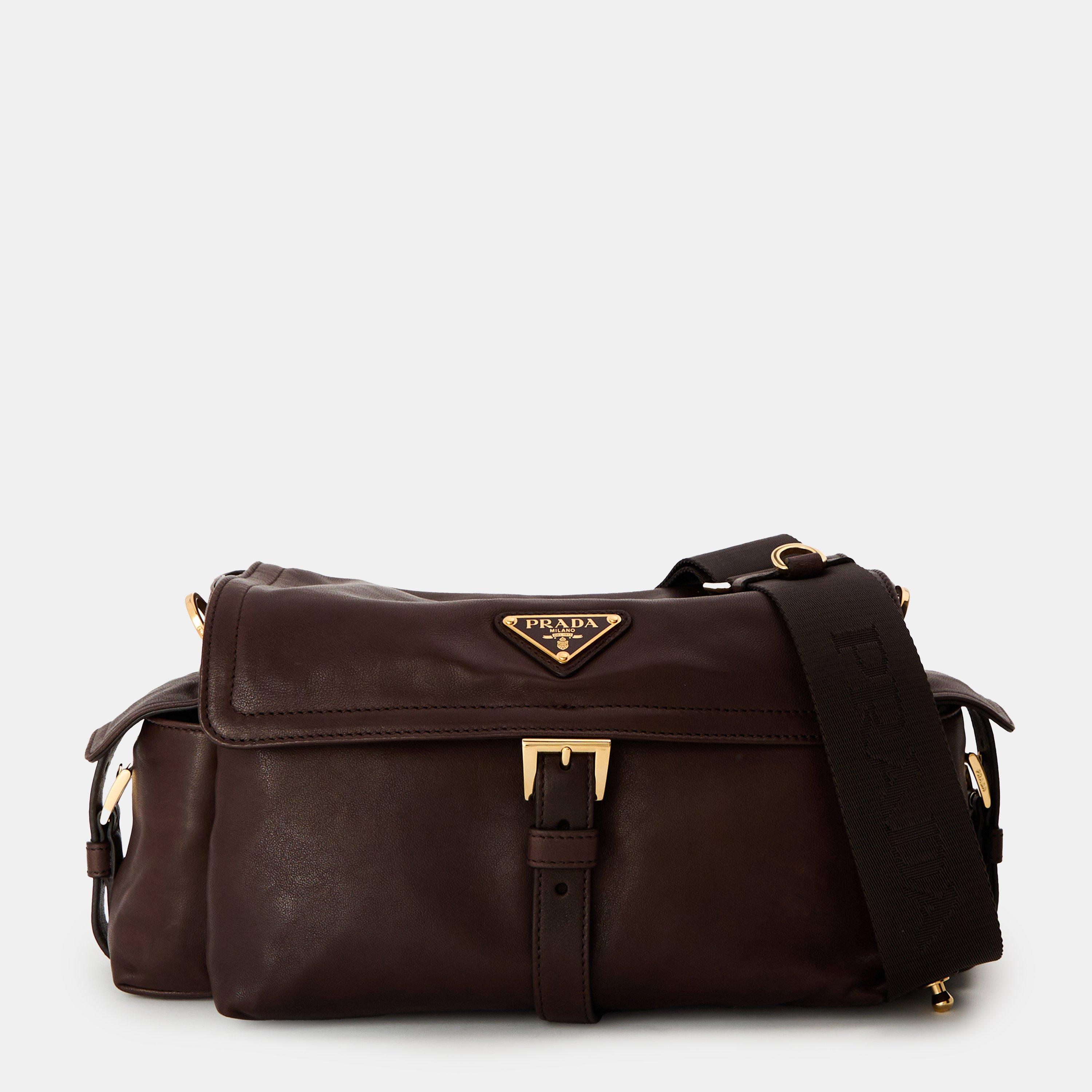 Prada Explore Medium Leather Shoulder Bag with Flap | Cruise Fashion