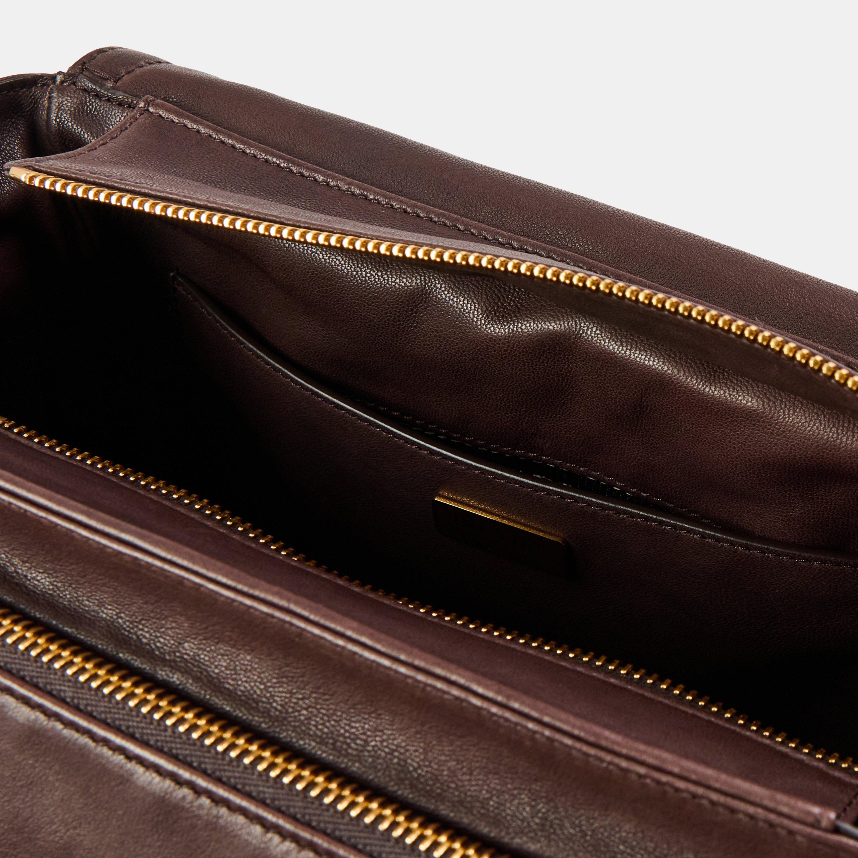 Bruciato - Prada - Explore Medium Leather Shoulder Bag with Flap - 5