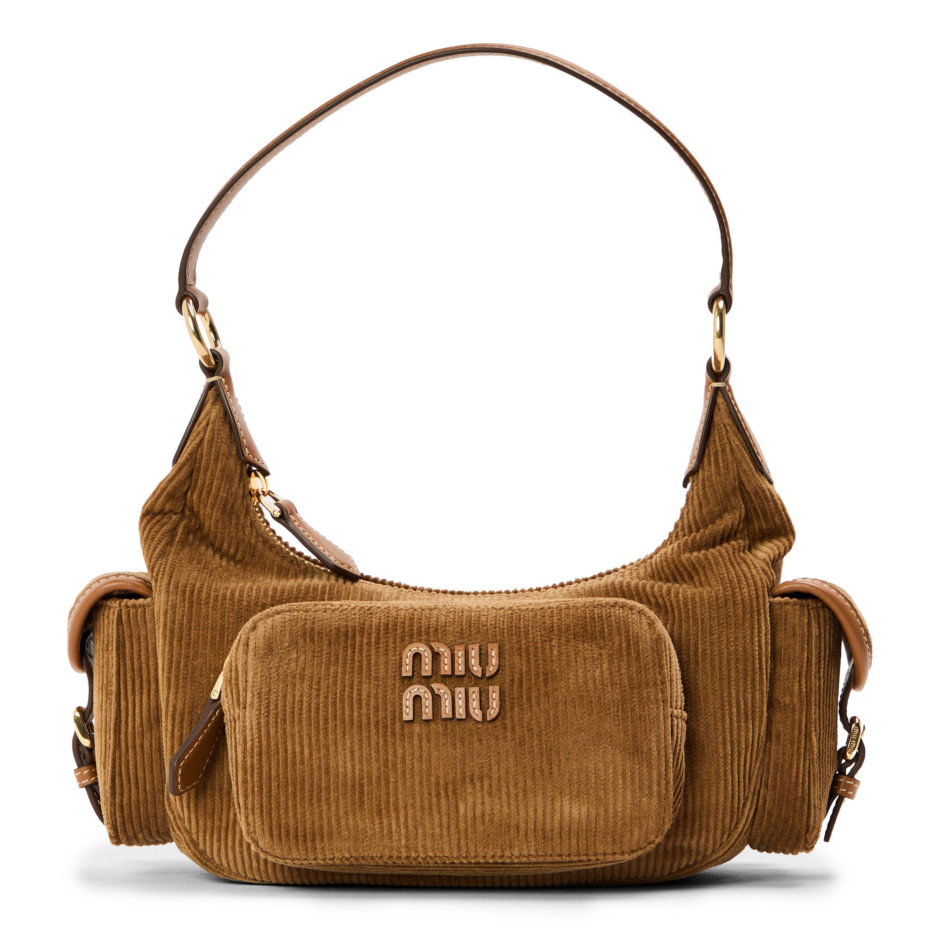 Miu Miu Womens Pocket Shoulder Bag - Cannella