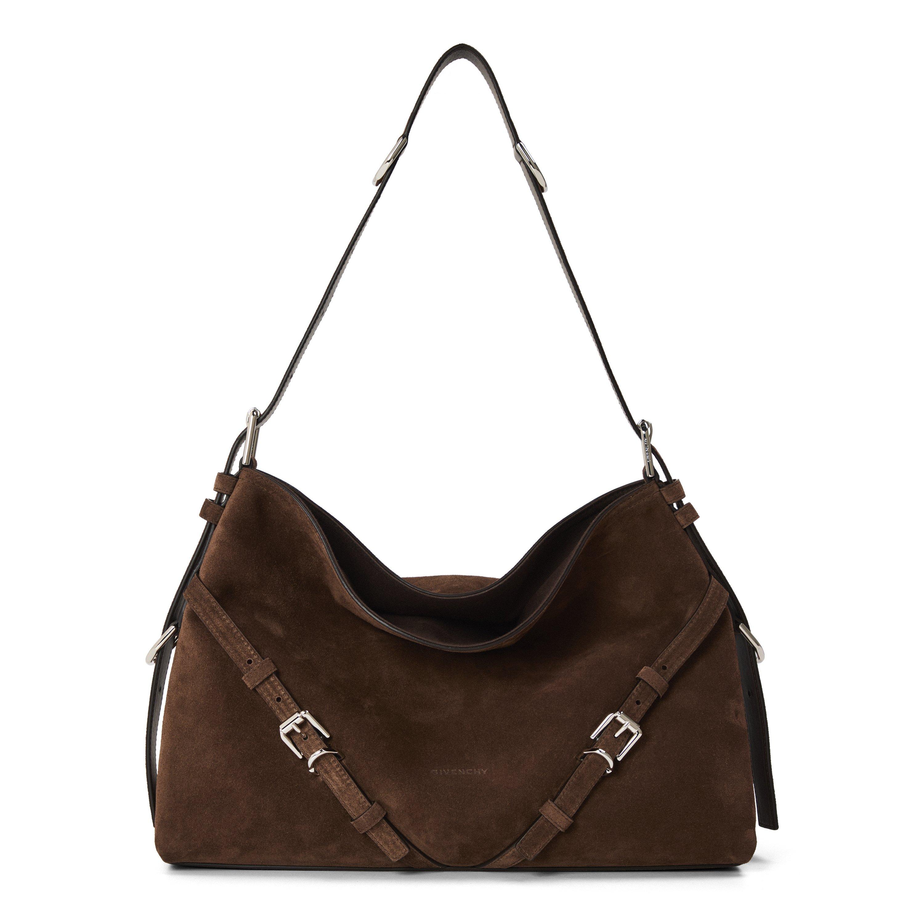 GIVENCHY Women's GIV Suede Voyou Suede Shoulder Bag - Ebony Brown